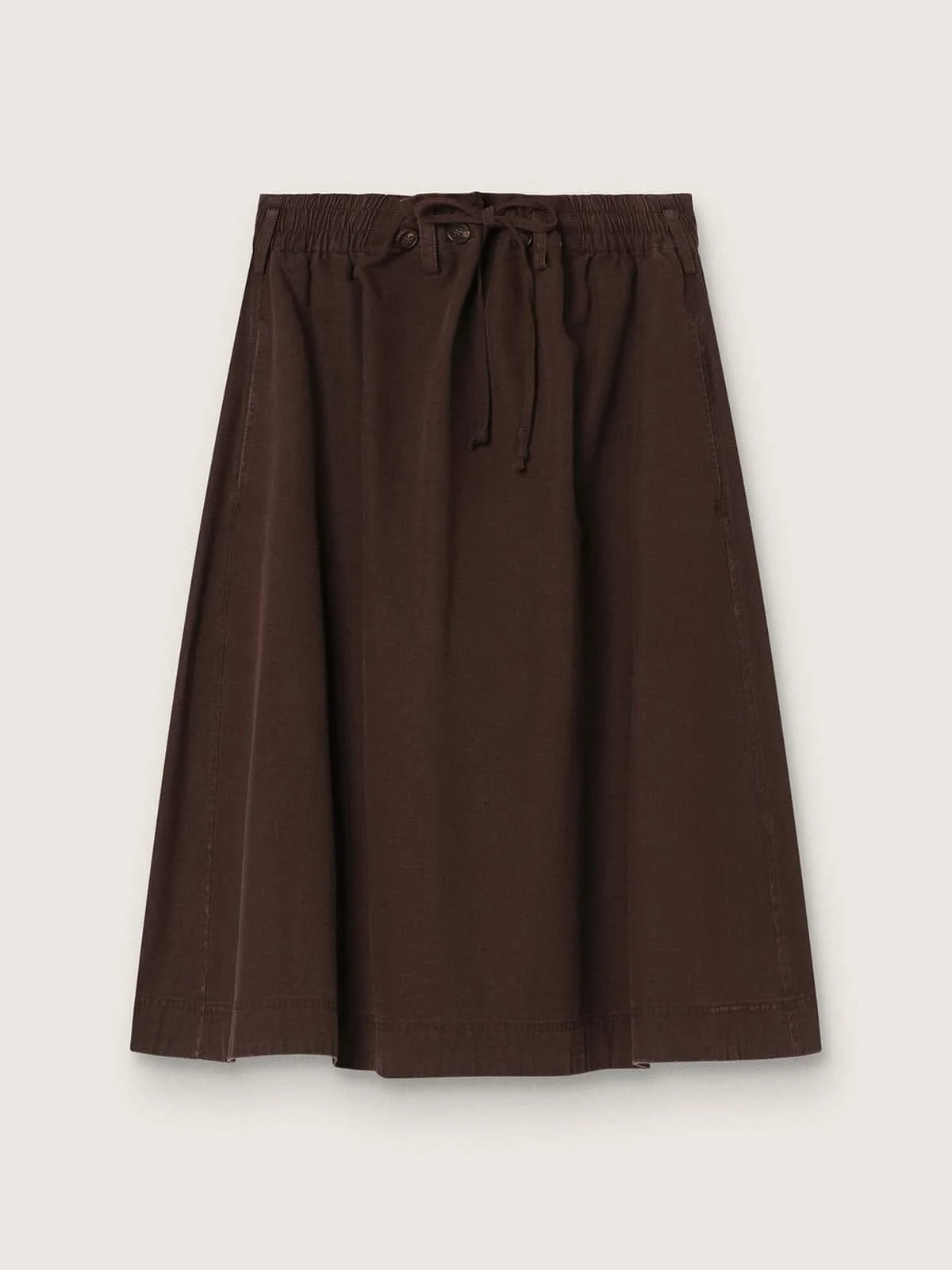 Women's taupe cotton circle skirt - 1