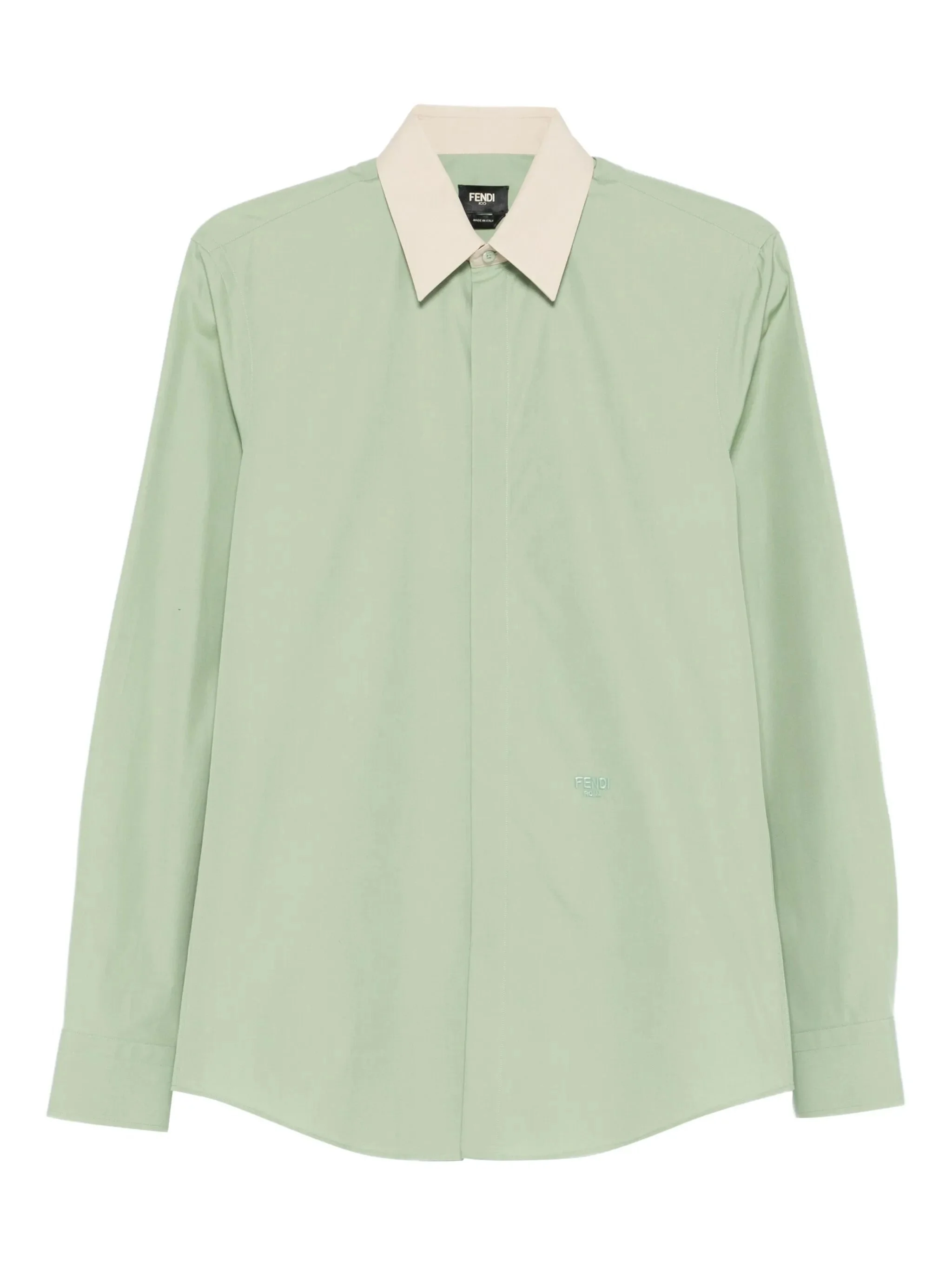 poplin contrast-collar shirt - 1