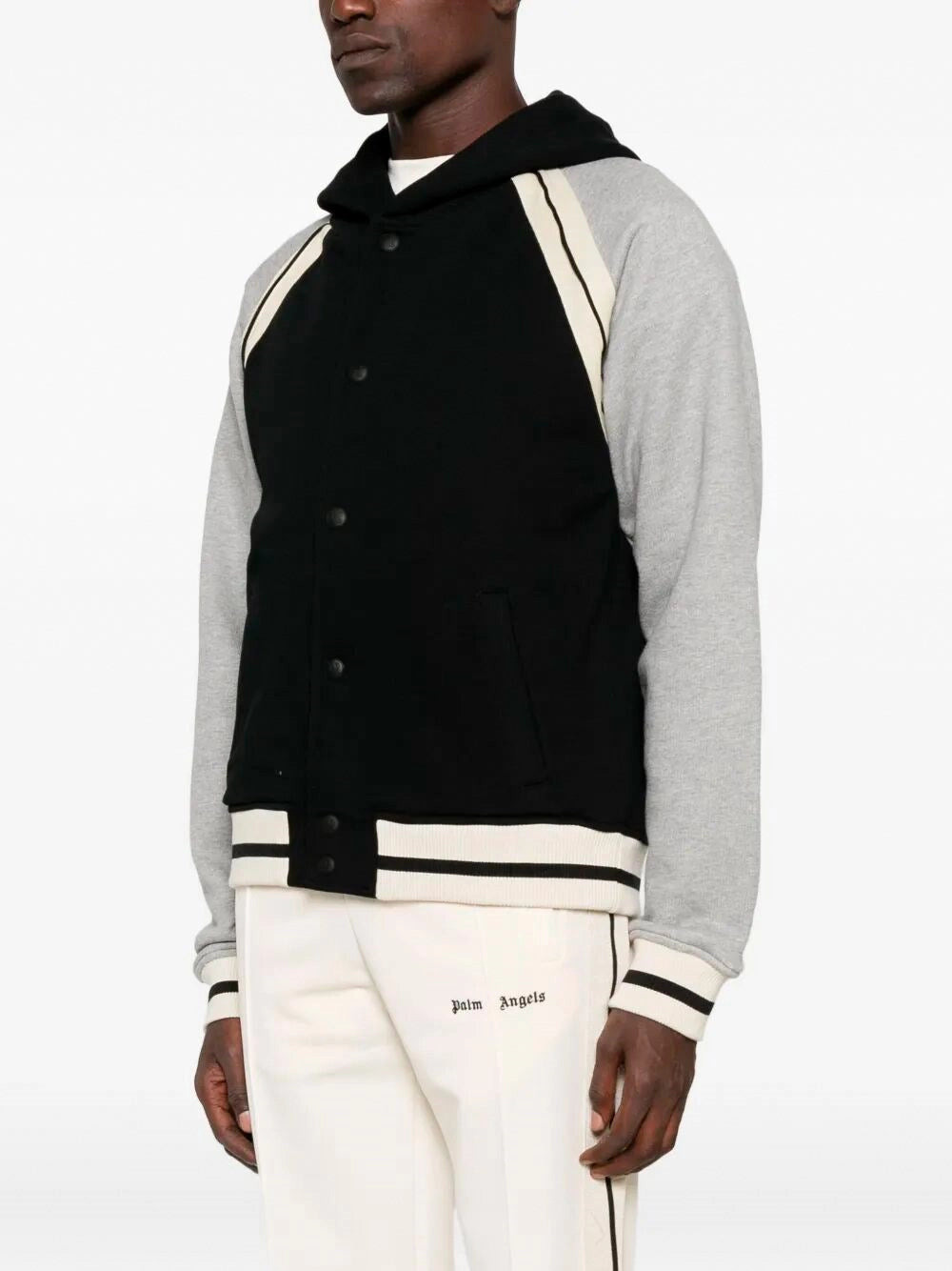 Palm Angels Men `Curved Logo` Track Varsity Jacket - 5