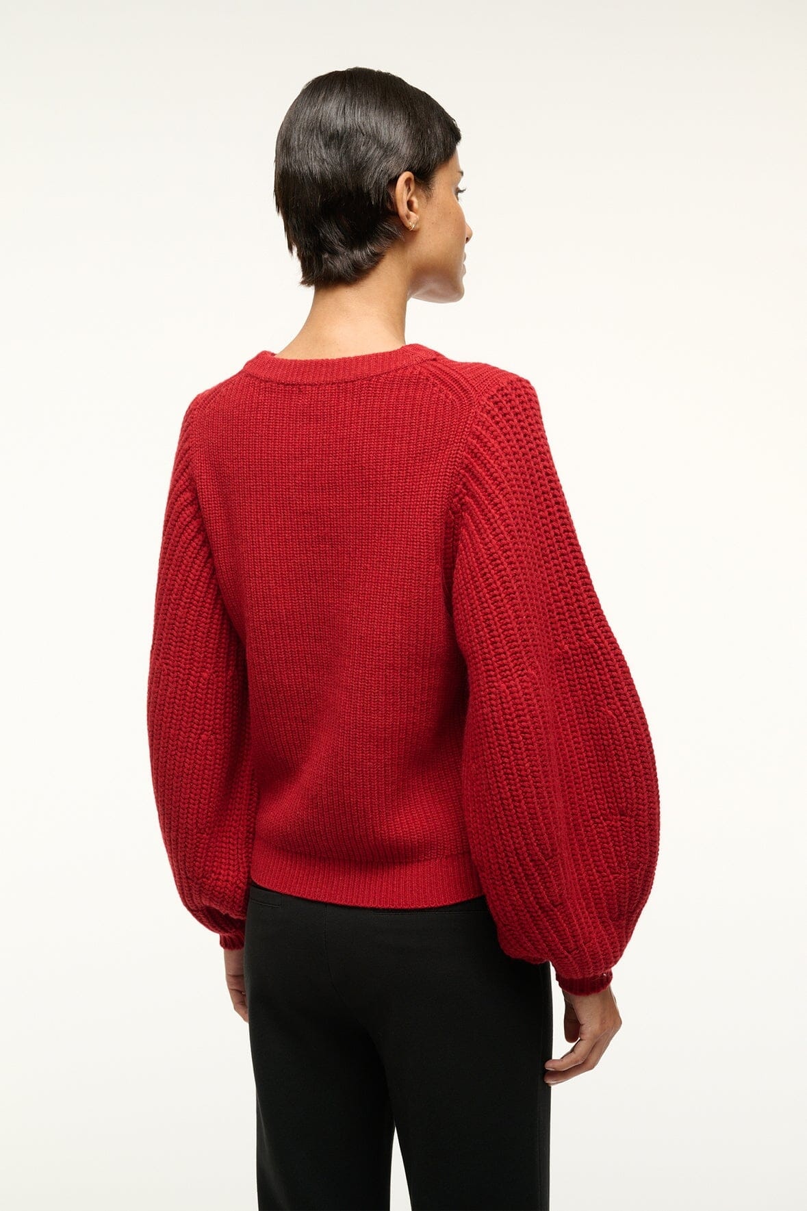 STAUD AURA SWEATER ROUGE - 4