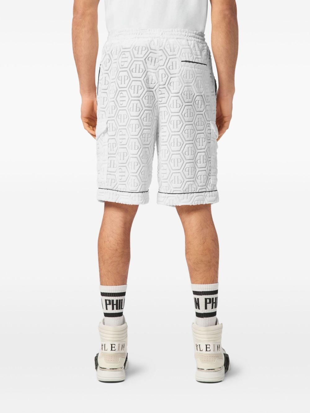 monogram-pattern track shorts - 3
