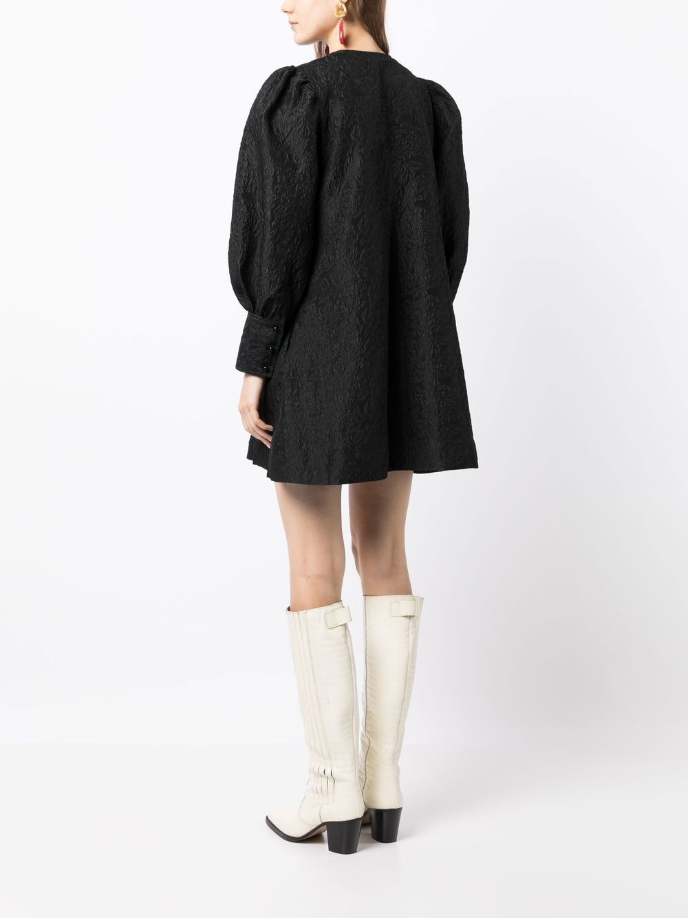 jacquard organza mini-dress - 4