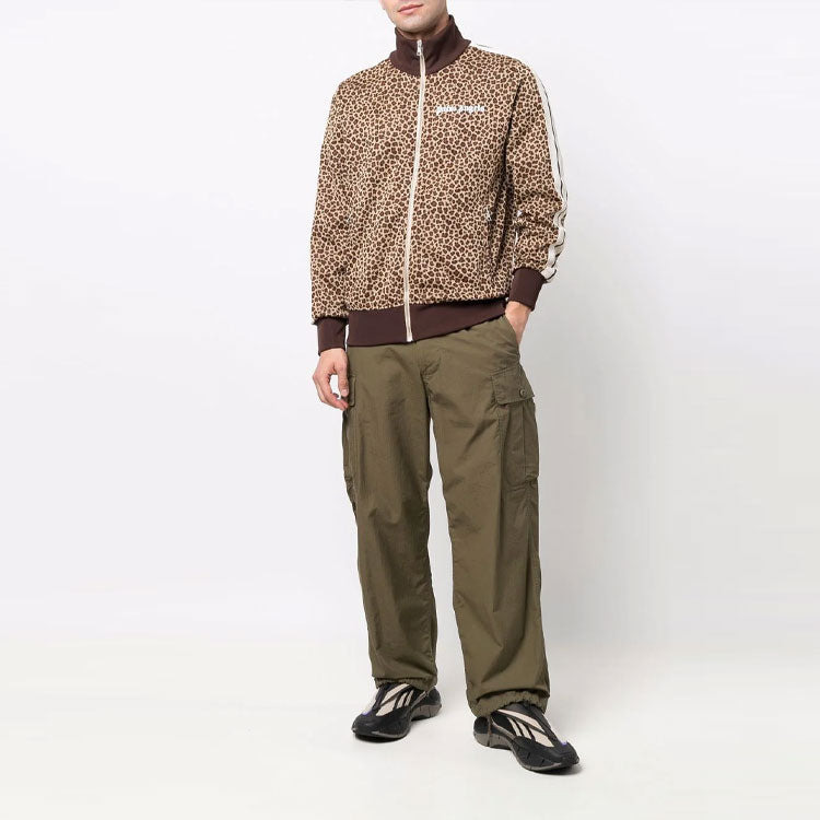 Palm Angels Leopard Track Jacket 'Brown White' PMBD001S22FAB0076103 - 2