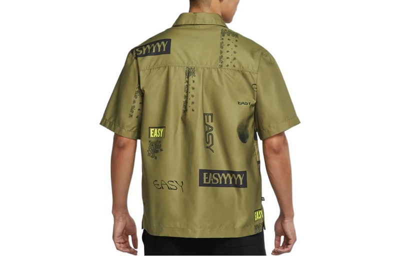 Nike Nike Alphabet Pattern cashew Short Sleeve Shirt Green DO4024-378 outlook