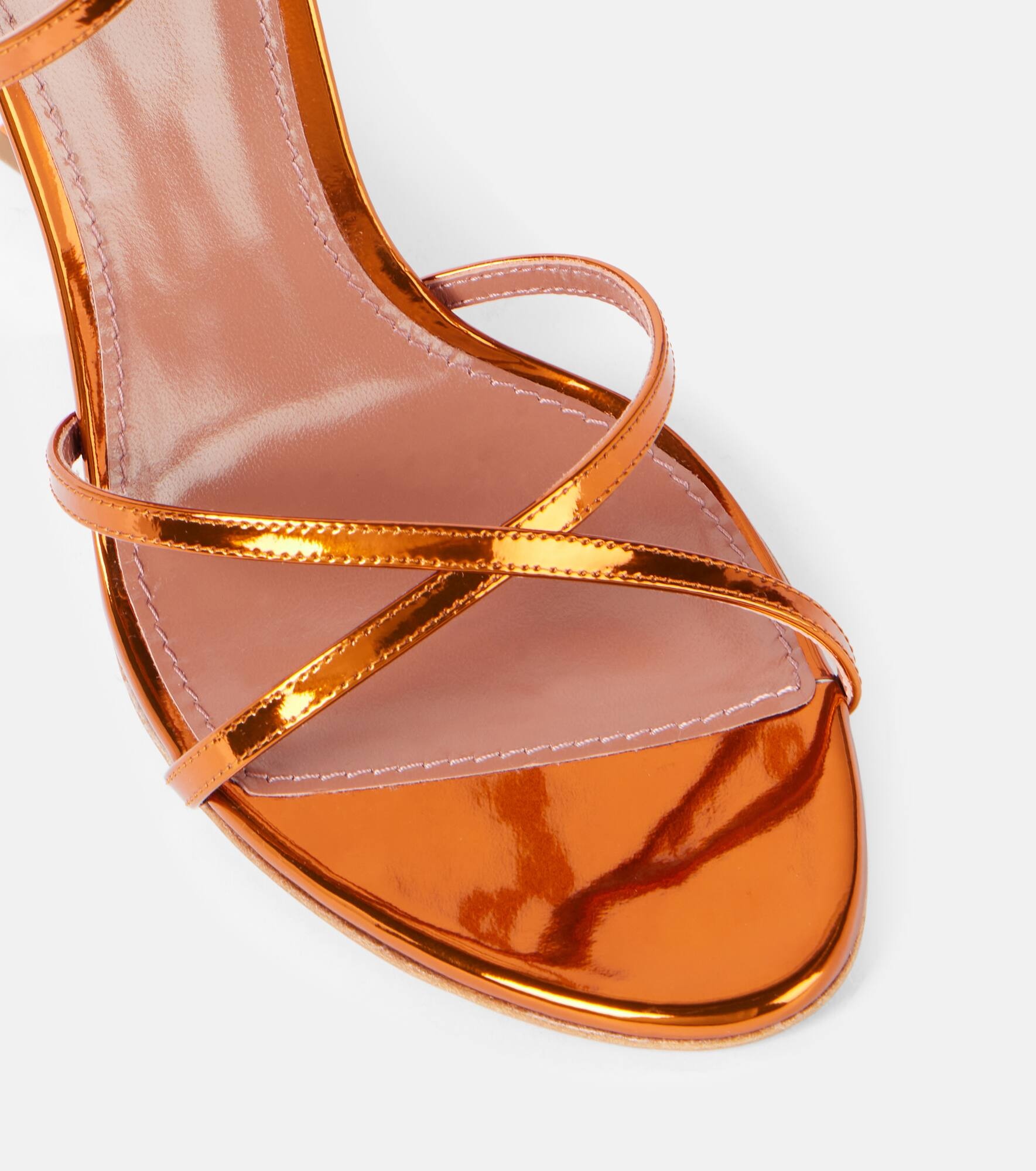 Nina 105 mirrored leather wedge sandals - 5