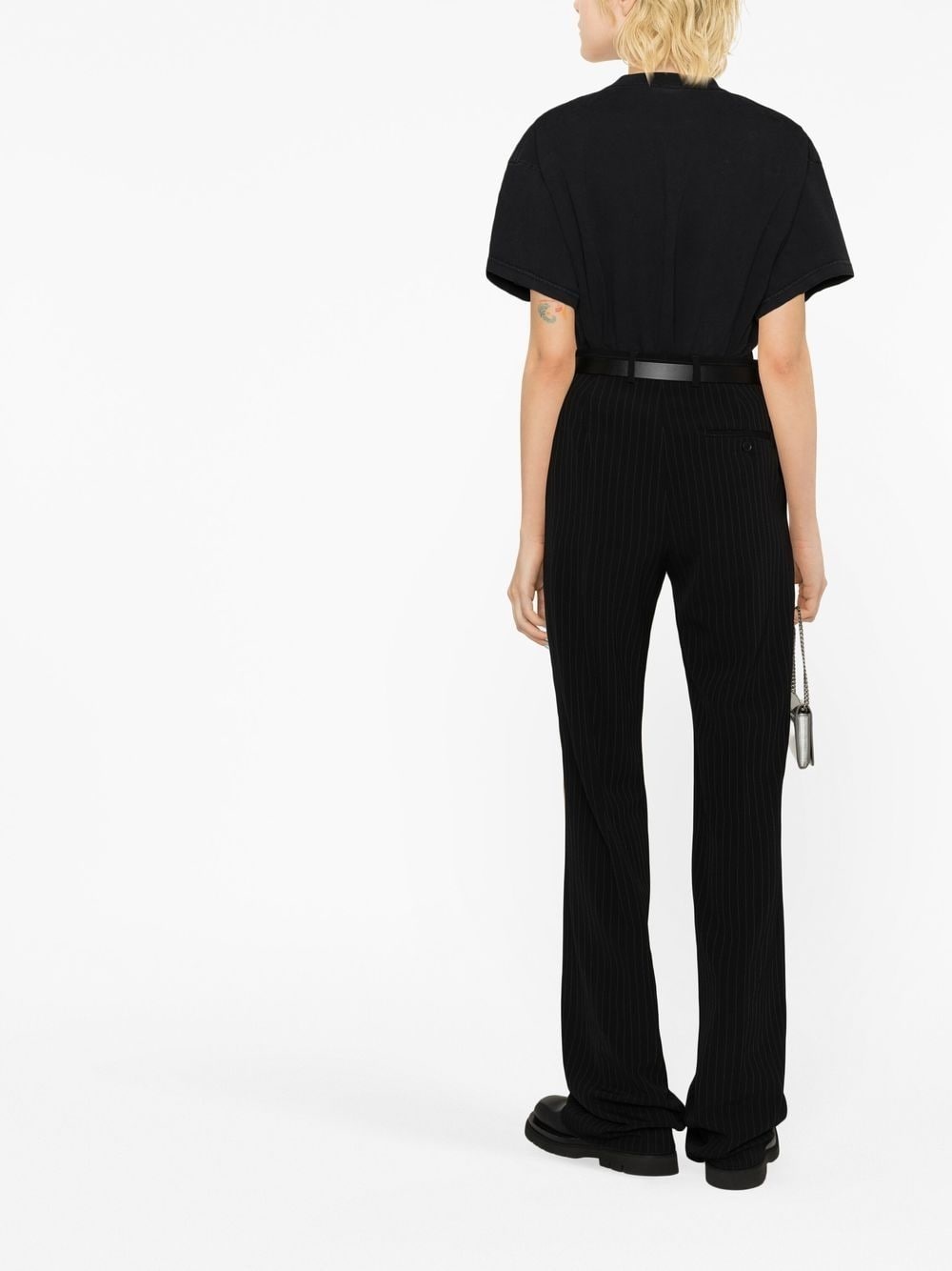 パンツ Balenciaga Pinstripe Twill Straight-Leg Pants BALENCIAGA pinstripe straight-leg trousers | REVERSIBLE