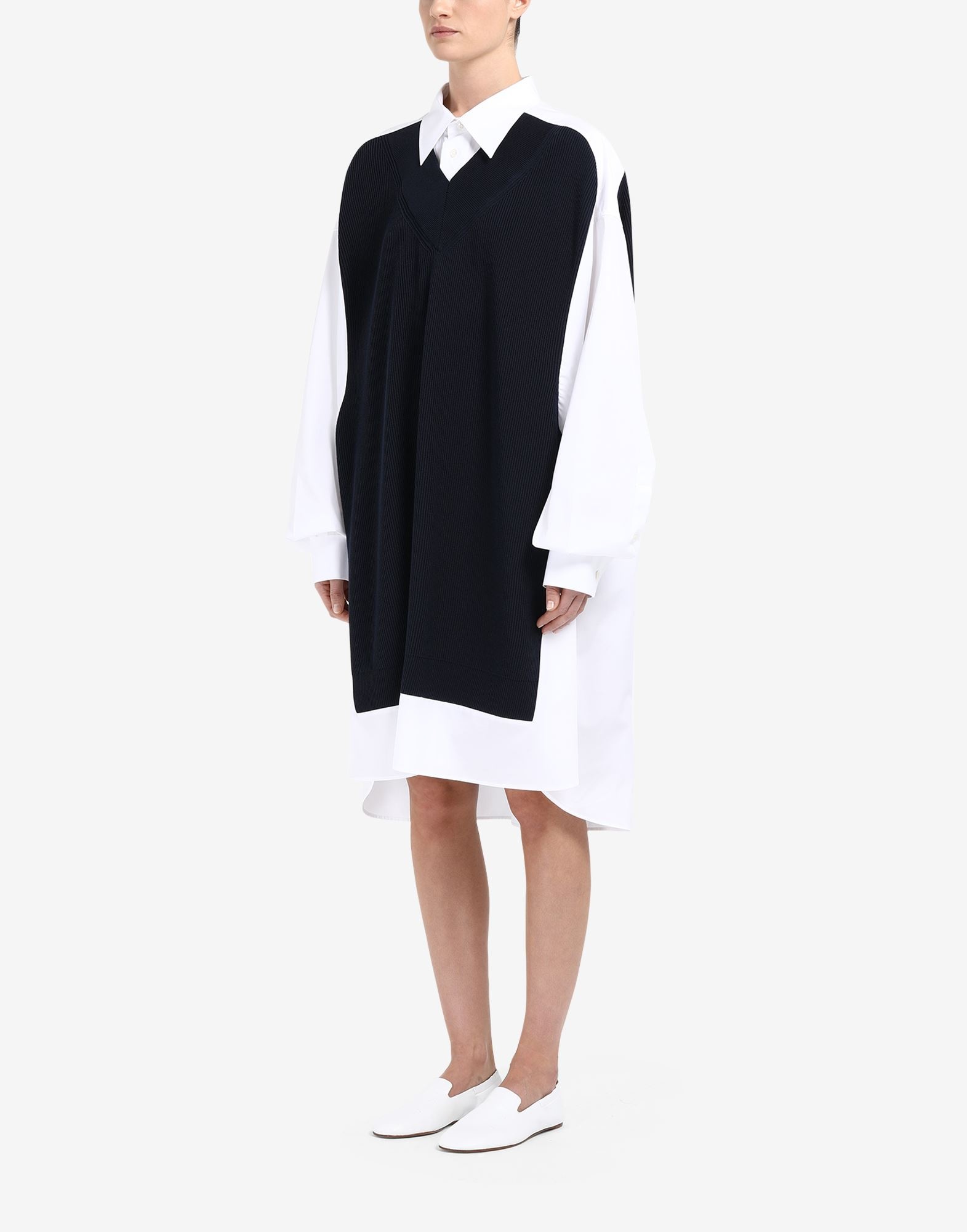 Spliced knit shirt dress - 3