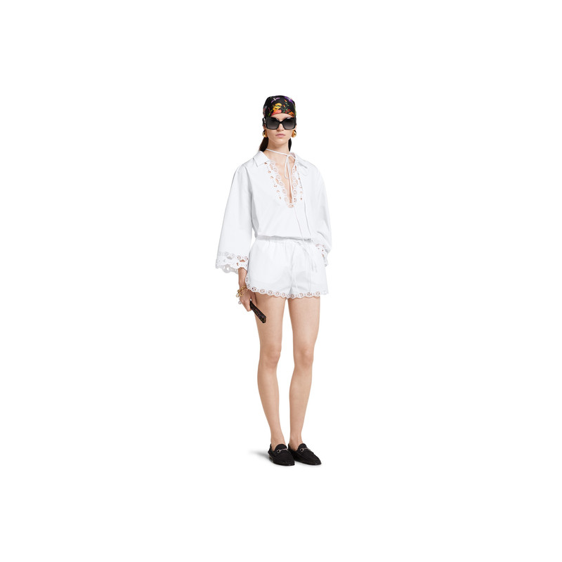 GUCCI Cotton poplin shorts wth embroidery outlook