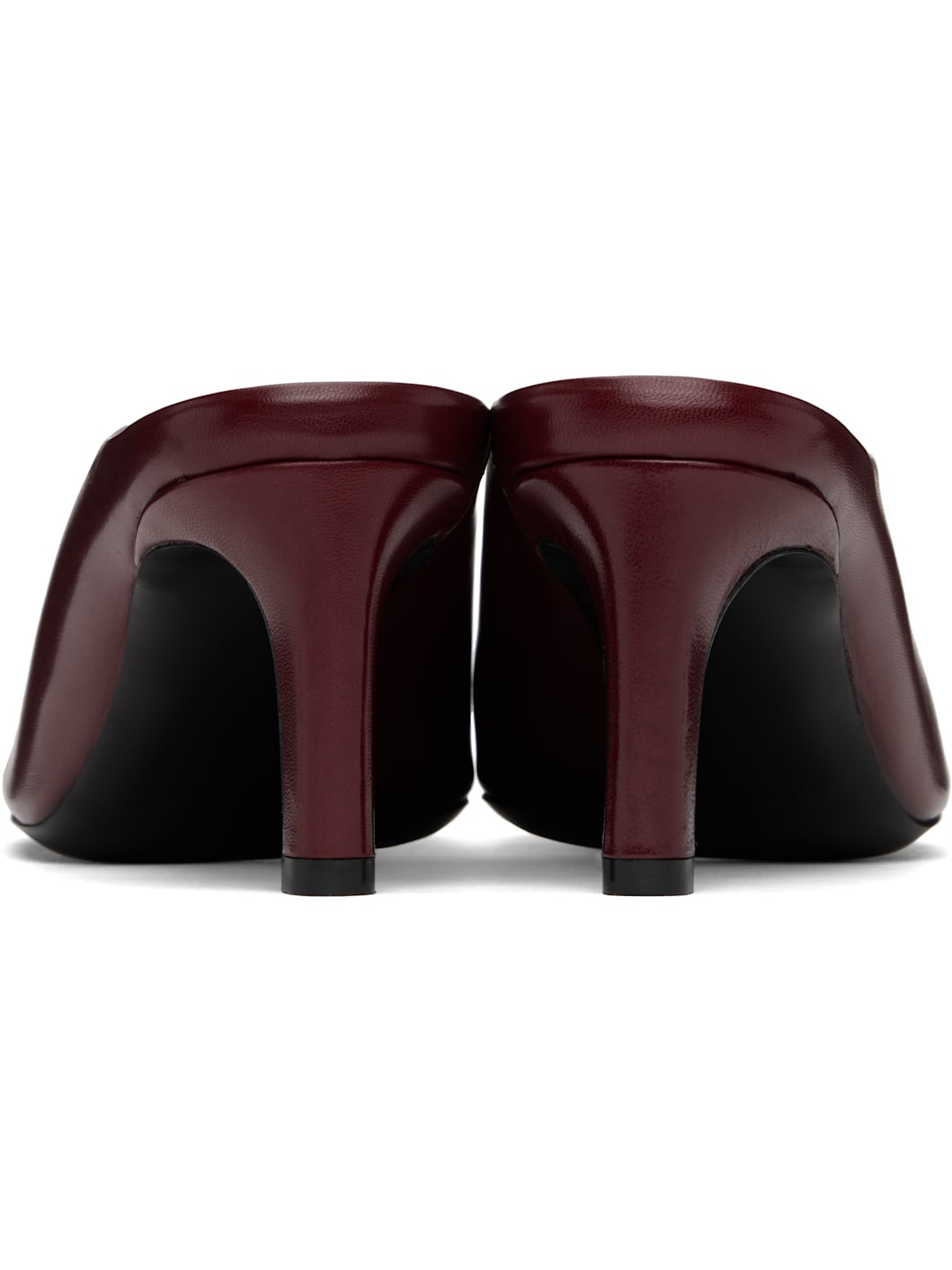 Red Square Toe Mules - 2