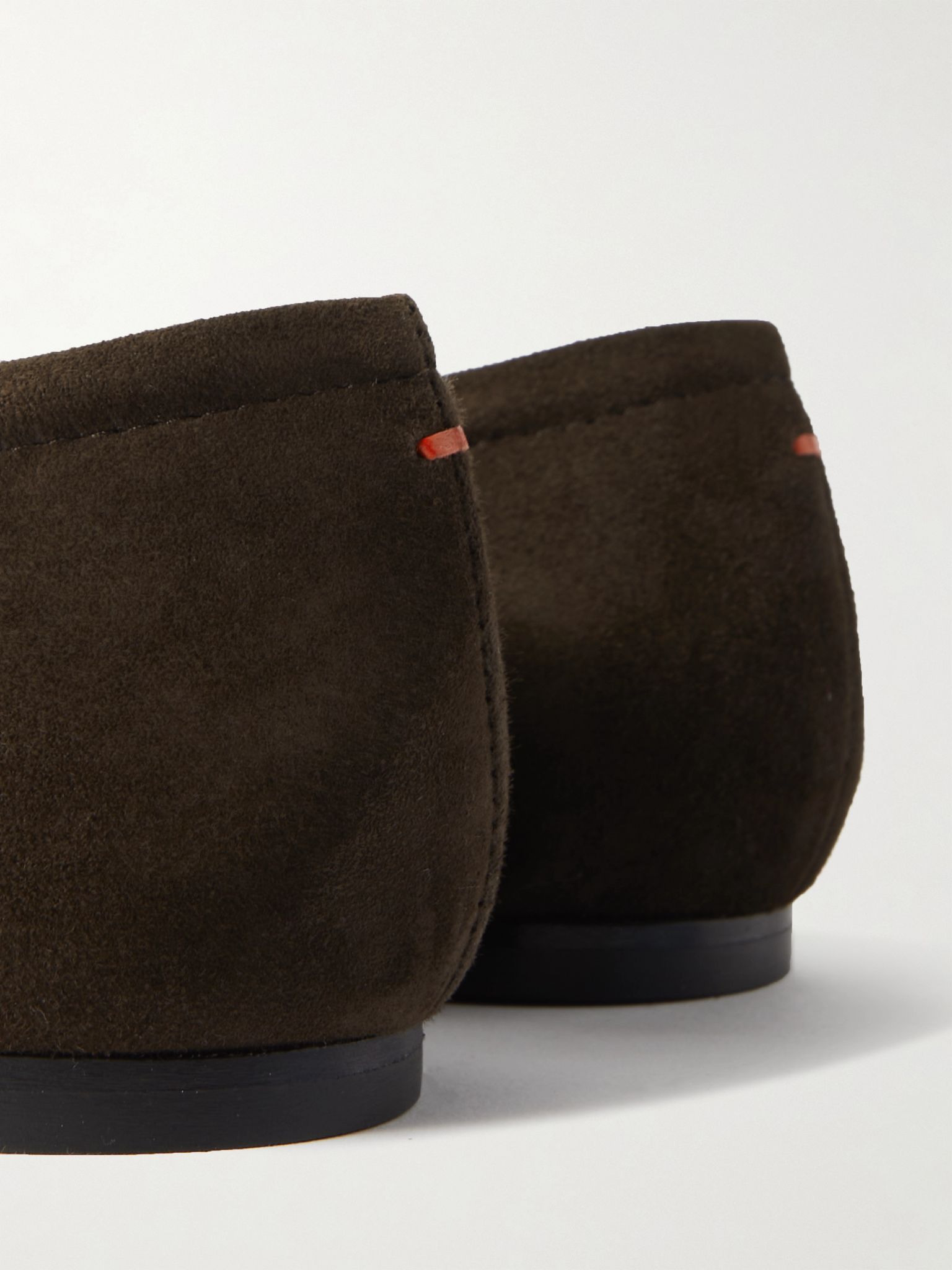 Delfina bow-detailed suede ballet flats Brown - 4