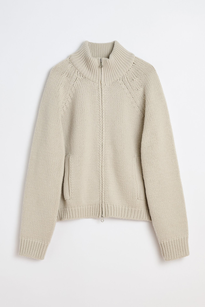 Ultra Zip Cardigan Bone Low Twist Merino 1