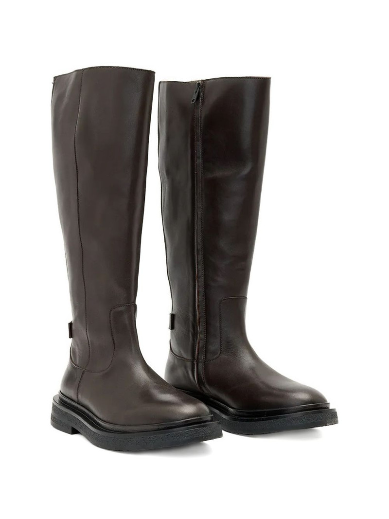 ALLSAINTS Escher zip logo-strap knee-high boots outlook