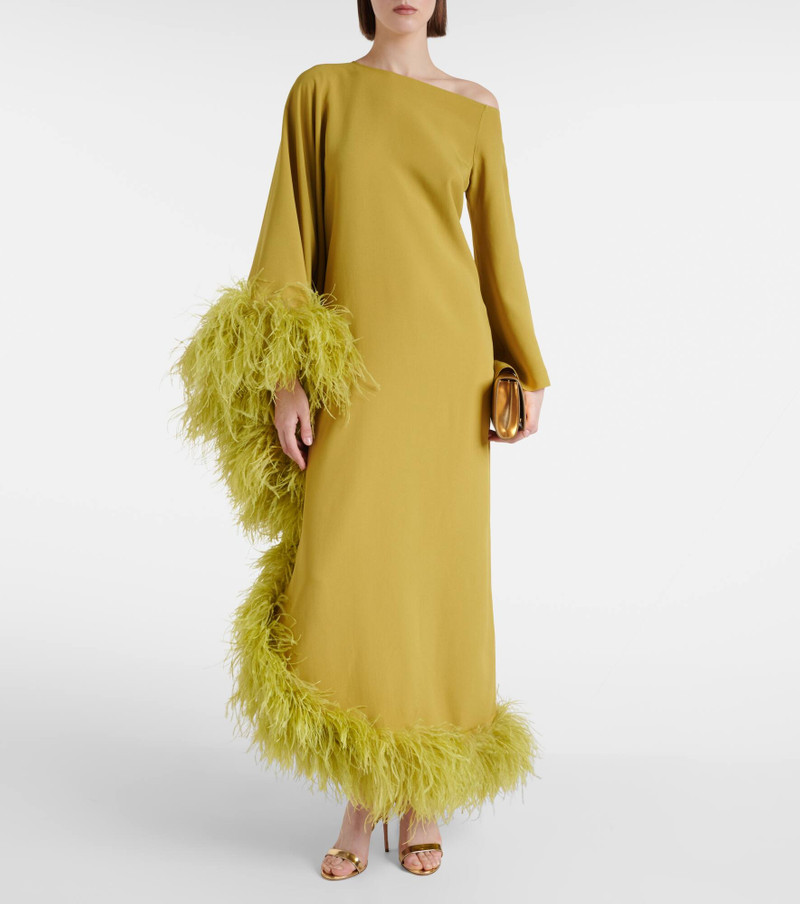 Taller Marmo Ubud Extravaganza feather-trimmed gown outlook