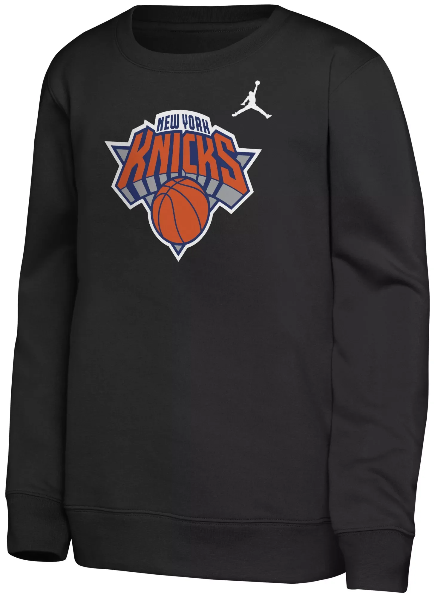Jordan Youth New York Knicks Black Statement Crewneck Sweatshirt - 1