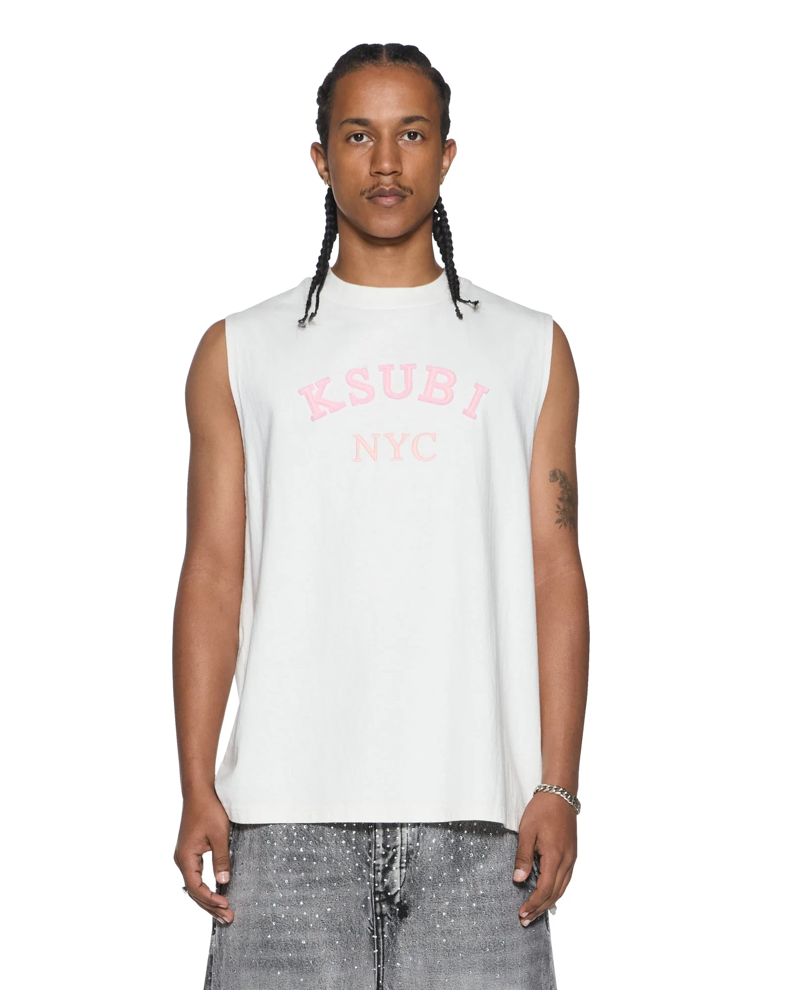LAYBEL EKCESS CUT OFF TEE TRU WHITE - 1