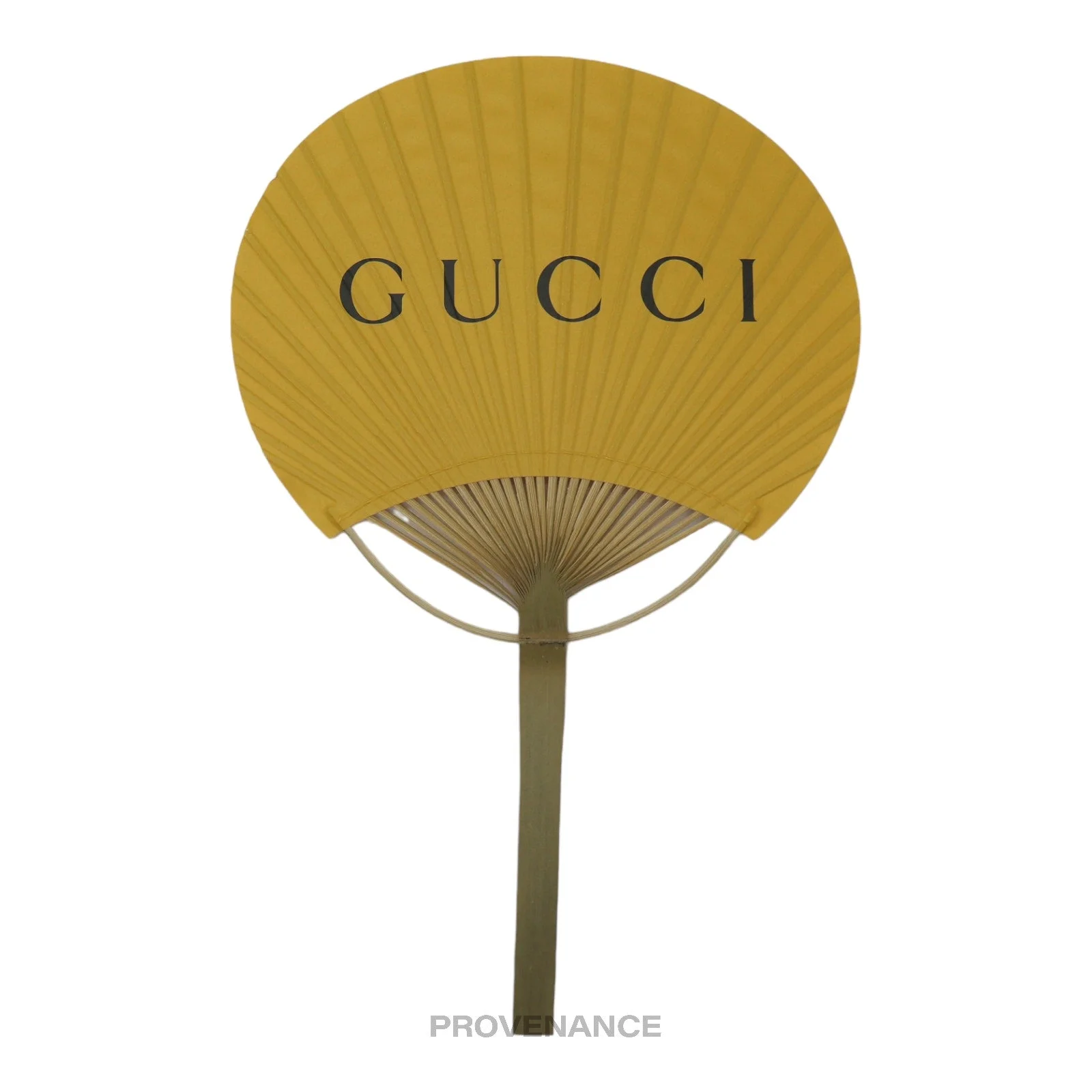 Gucci Logo Bamboo Hand Fan - Yellow - 1