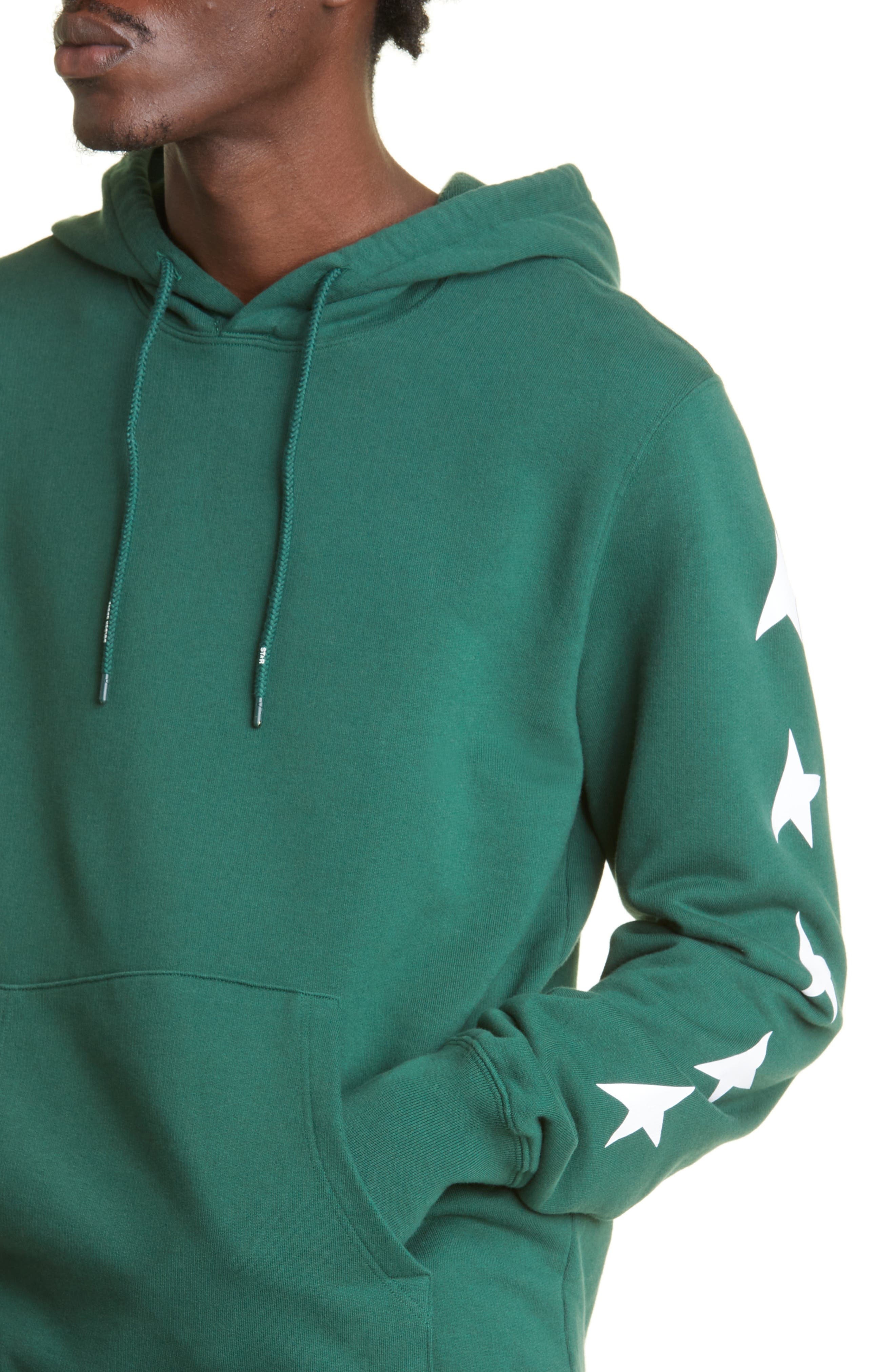 Golden Goose Men's Star Cotton Graphic Hoodie in Bright Green/White at Nordstrom - 4