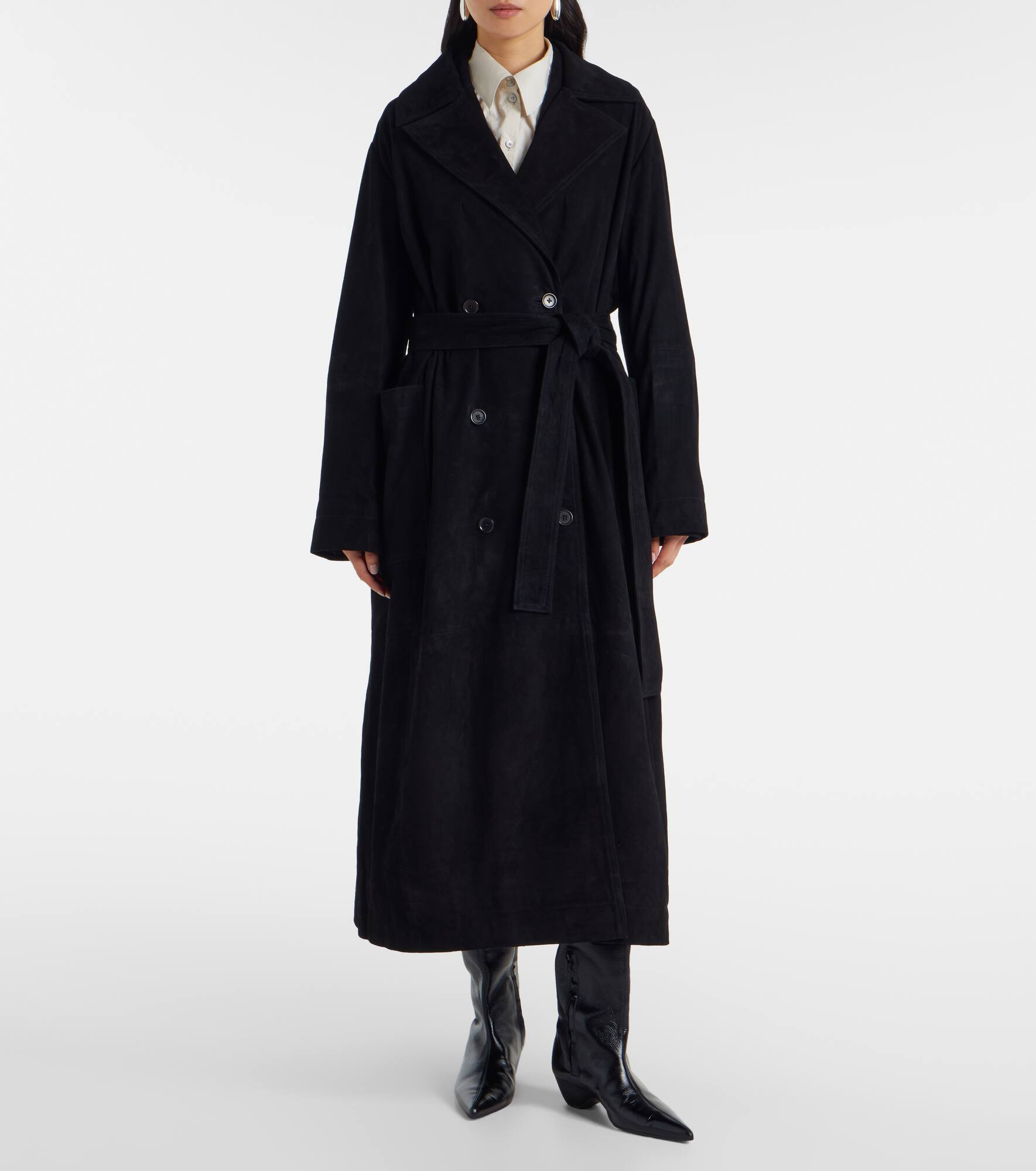 Suede wrap coat - 6