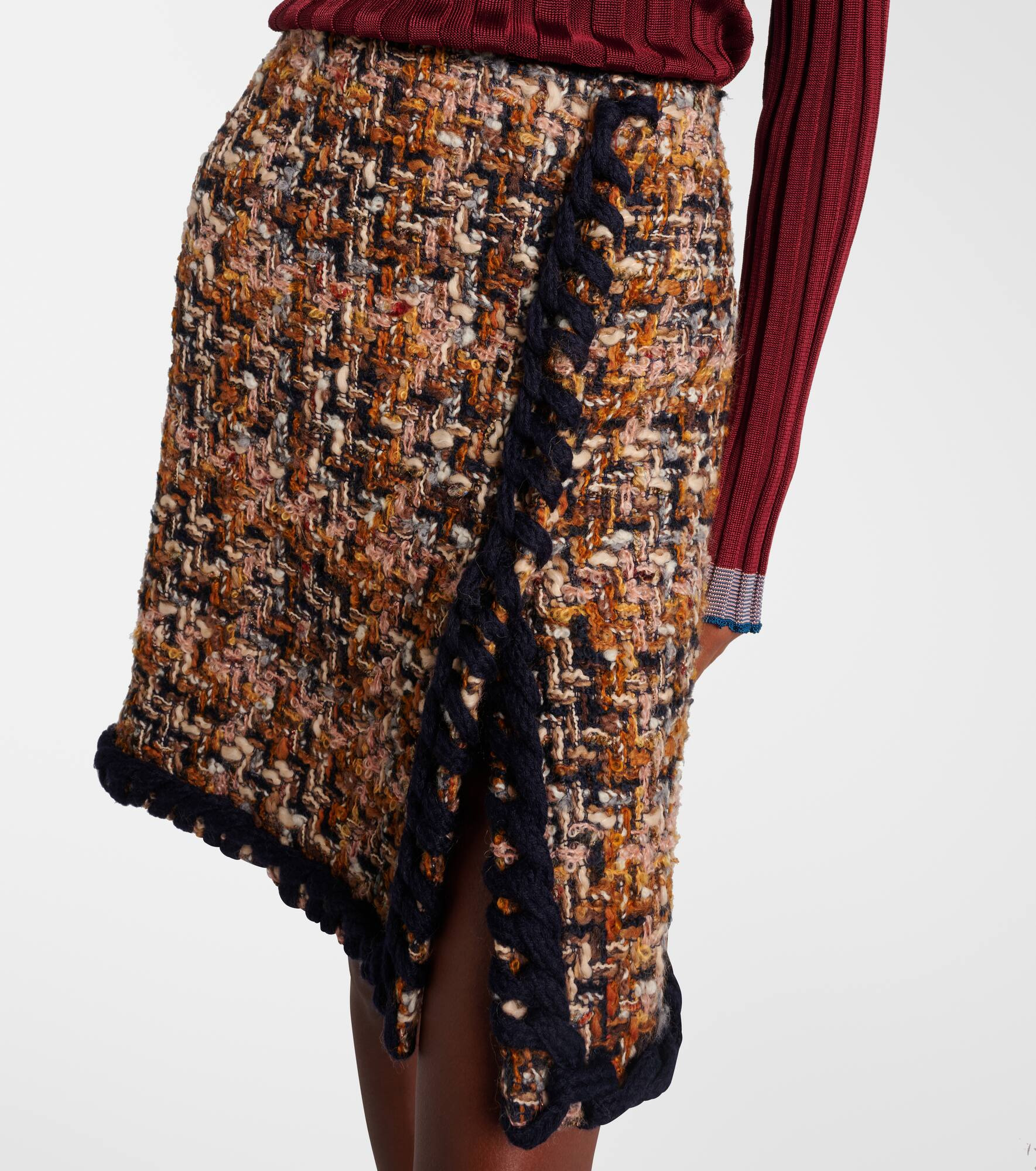 Wool, mohair, and cotton-blend miniskirt - 5