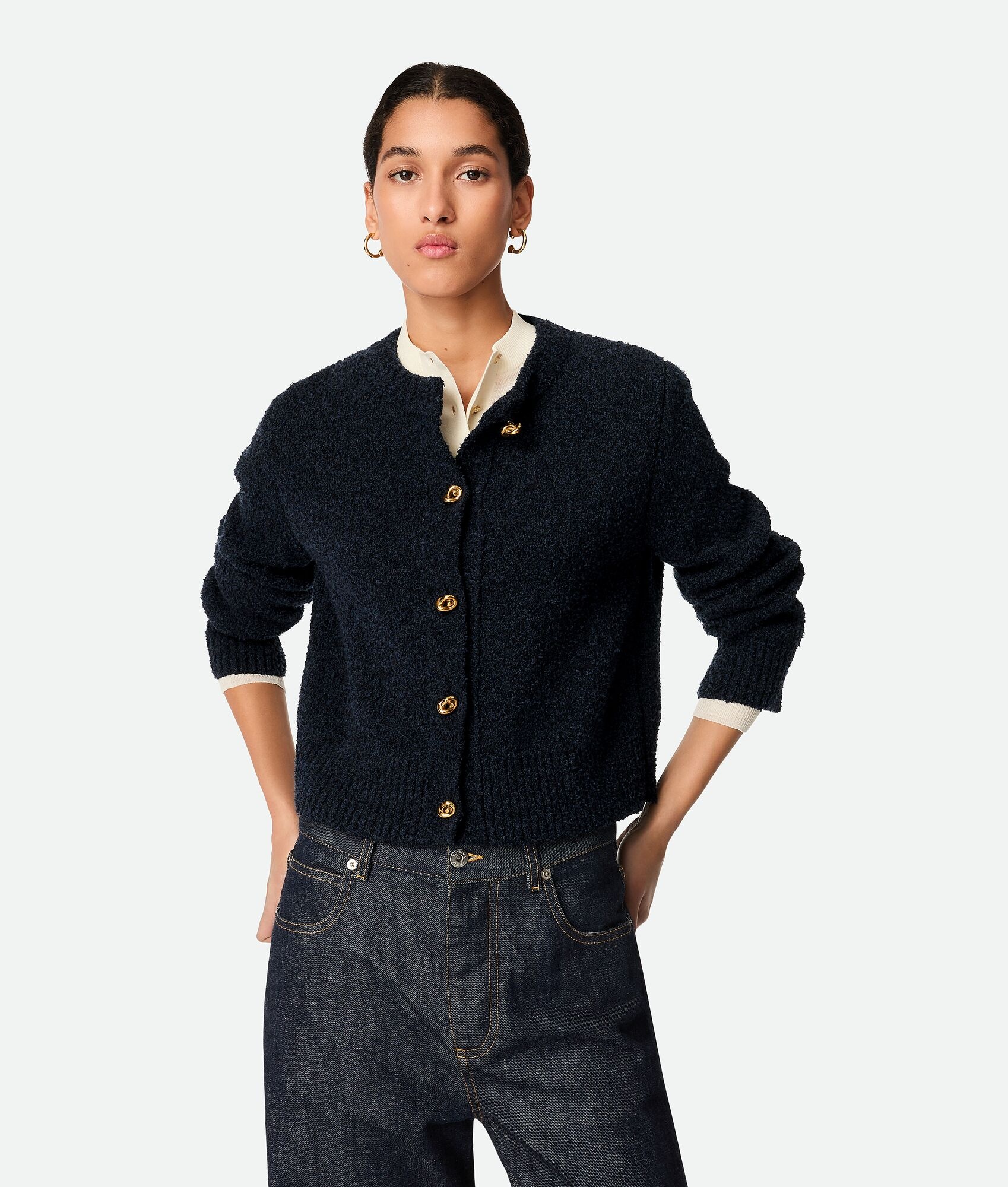Wool Boucle Cardigan - 1