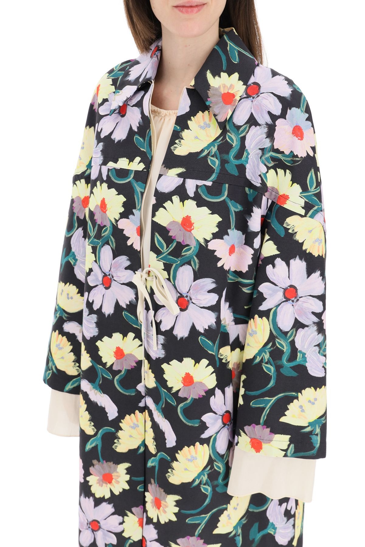 FLORAL PRINT COAT - 5