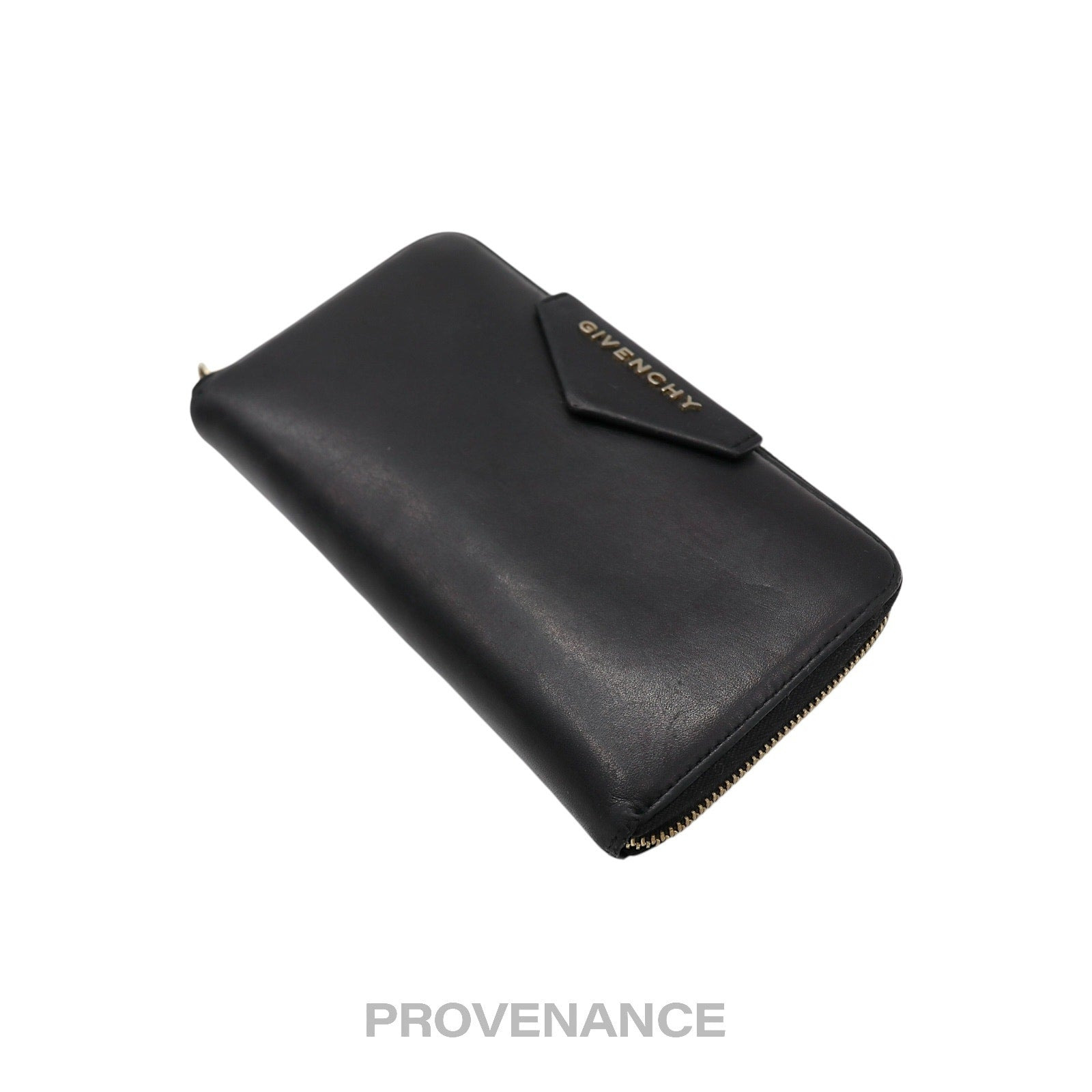 Givenchy Logo Zip Long Wallet - Black Grained Leather - 3