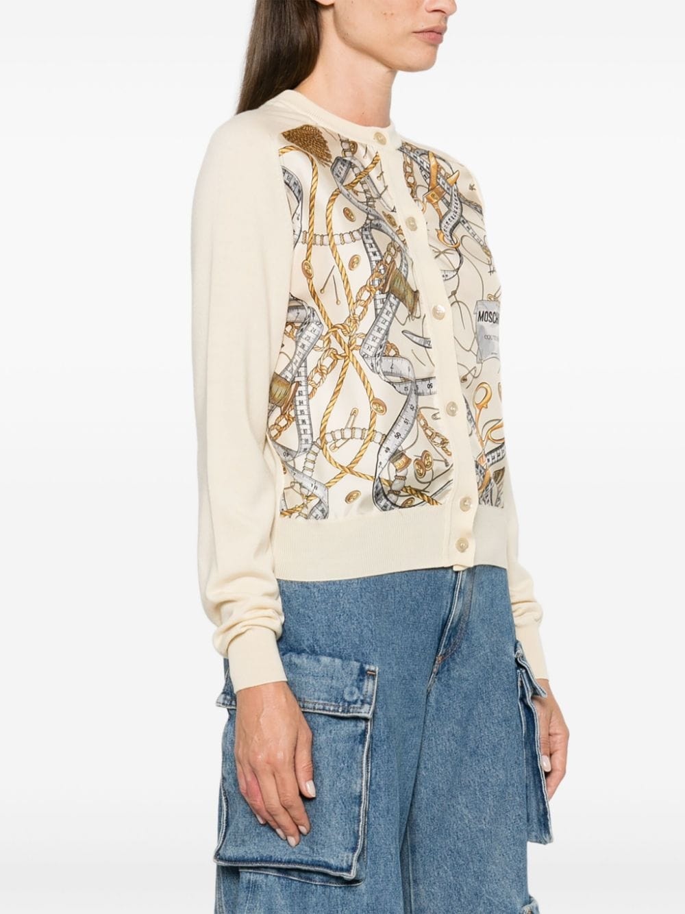 logo-print cardigan - 3