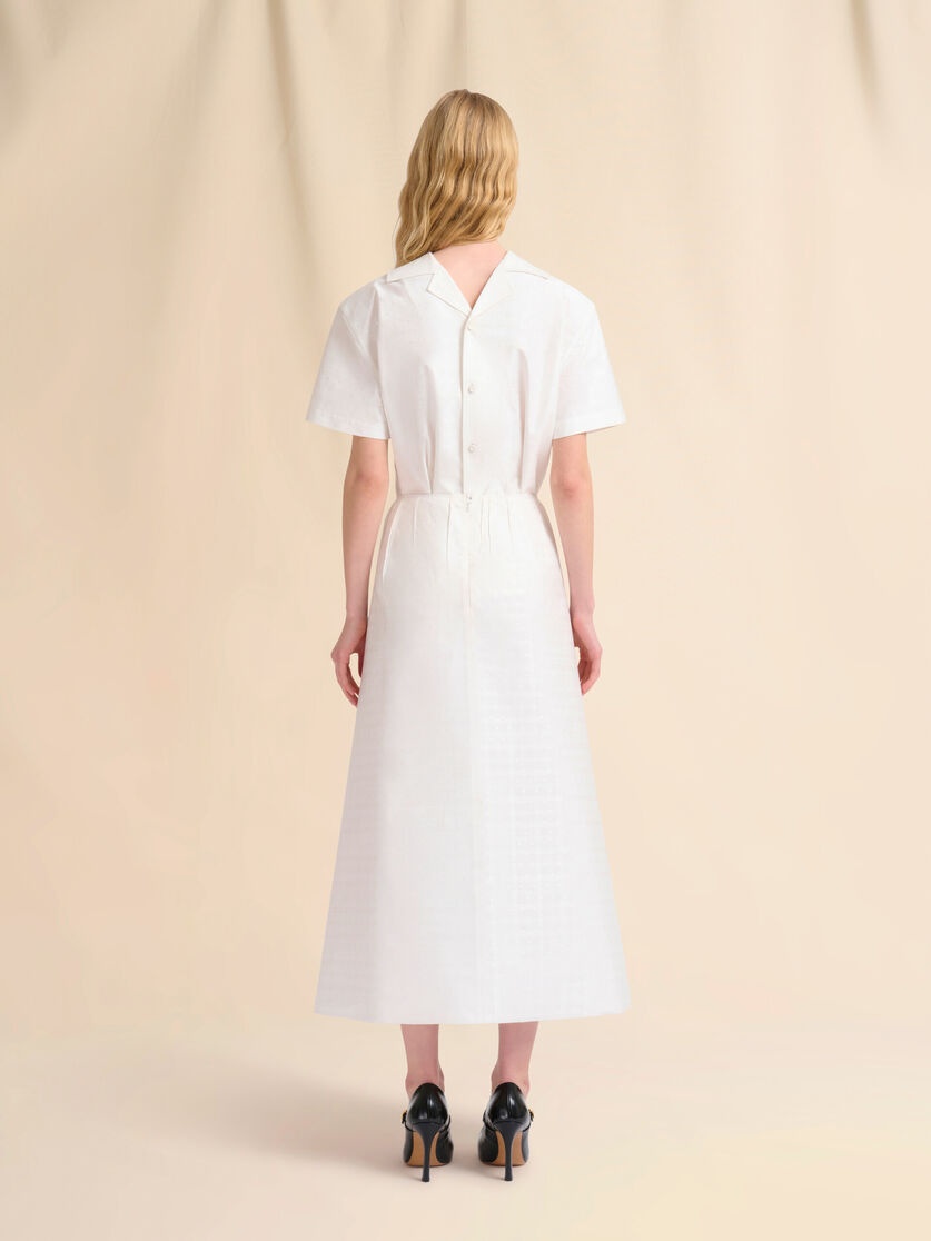 WHITE TOILE SKIRT WITH CHECK AND DOTS JACQUARD MOTIF - 3