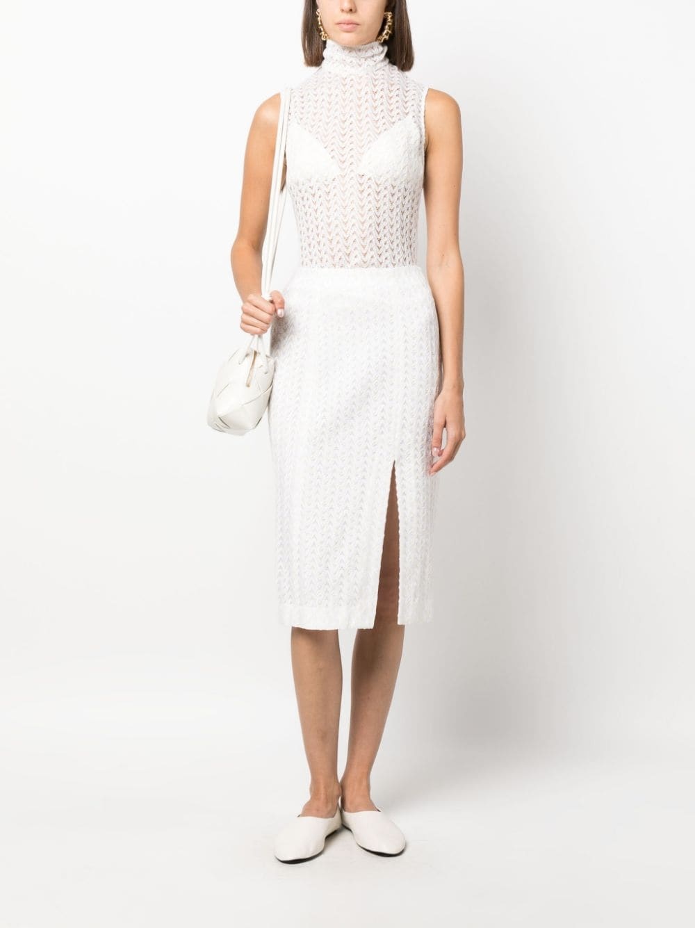 zigzag-woven skirt - 2