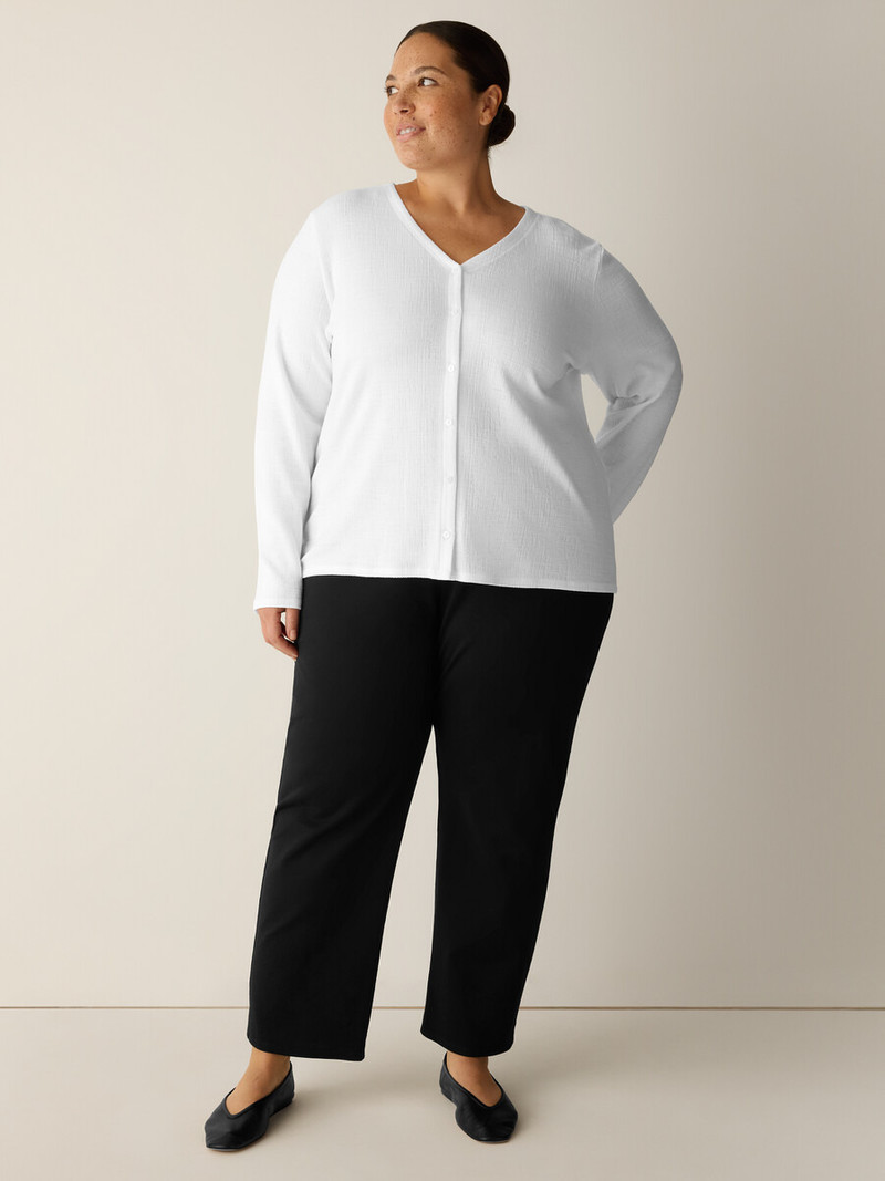 Cross Hatch Stretch Jersey Button-Front Top 6