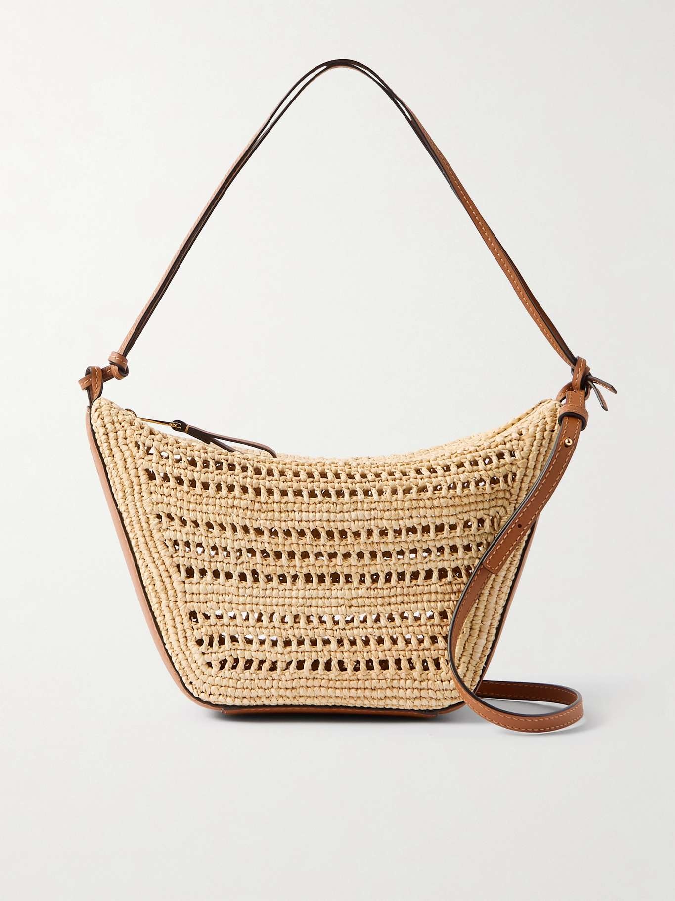 Loewe + Paula's Ibiza Hammock mini leather-trimmed raffia