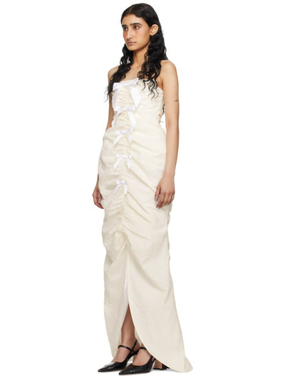 SHUSHU/TONG SSENSE Exclusive Off-White Ruched Maxi Dress outlook