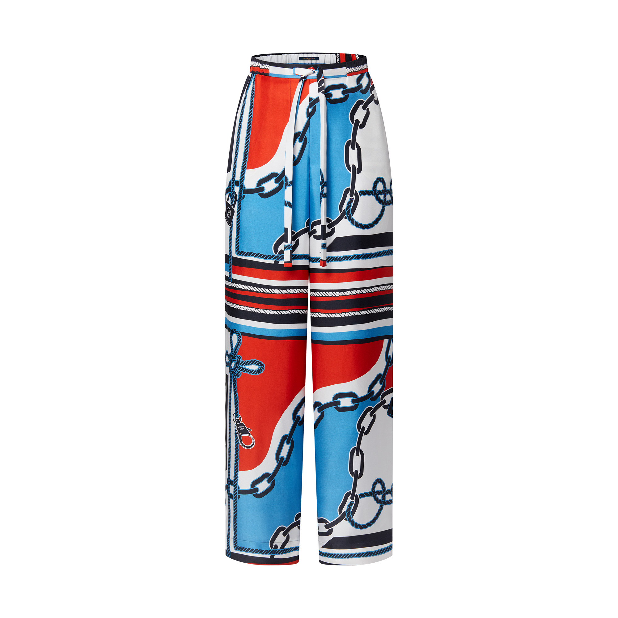 Nautical Print Wide-Leg Pajama Pants - 1