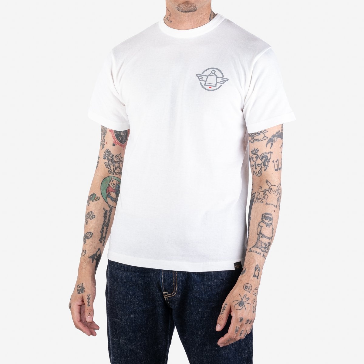 IHPT-634-WHT 6.5oz 634 Cut Printed Loopwheel Crew Neck T-Shirt - White - 3