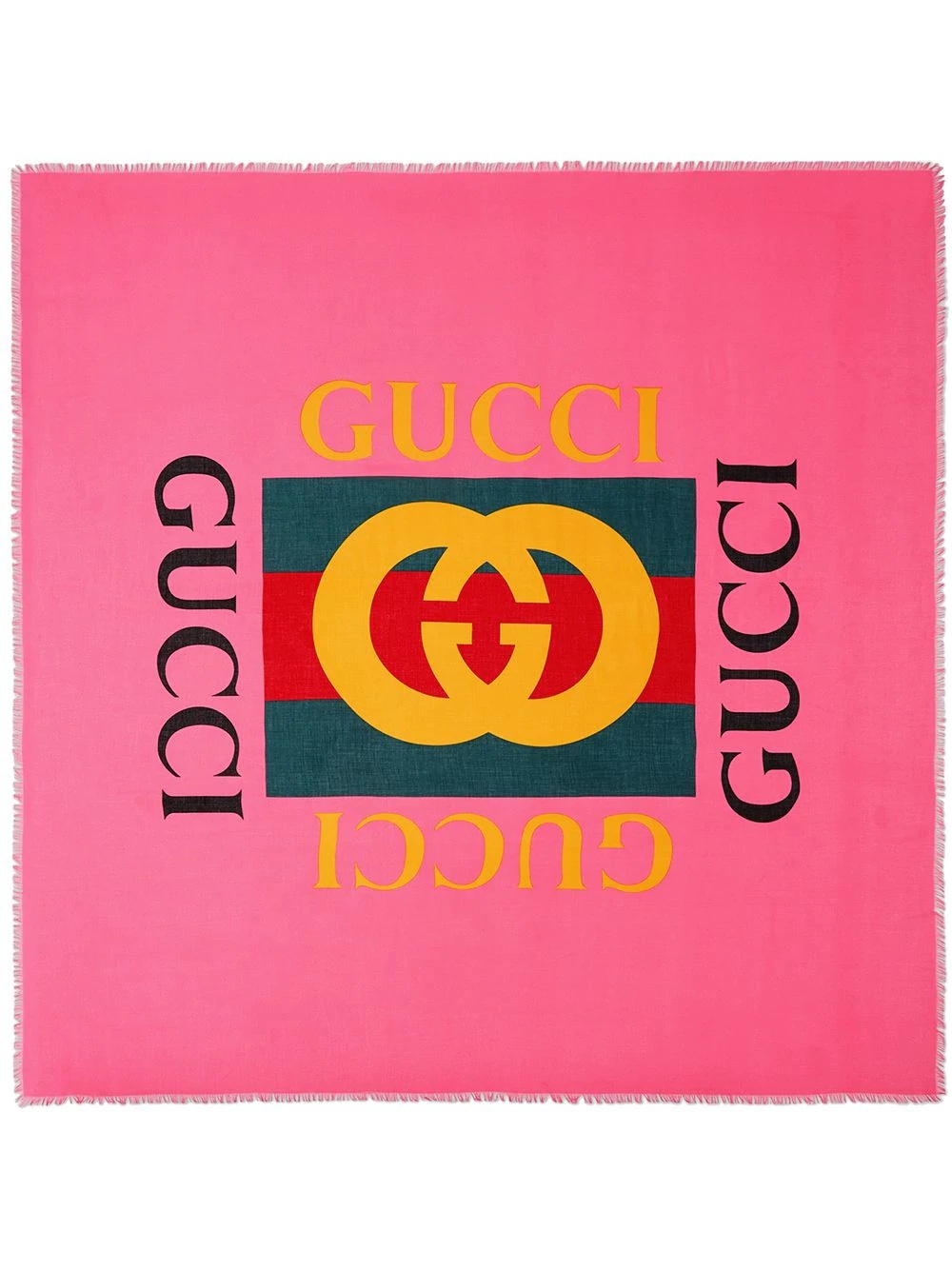 Gucci logo modal silk shawl - 1