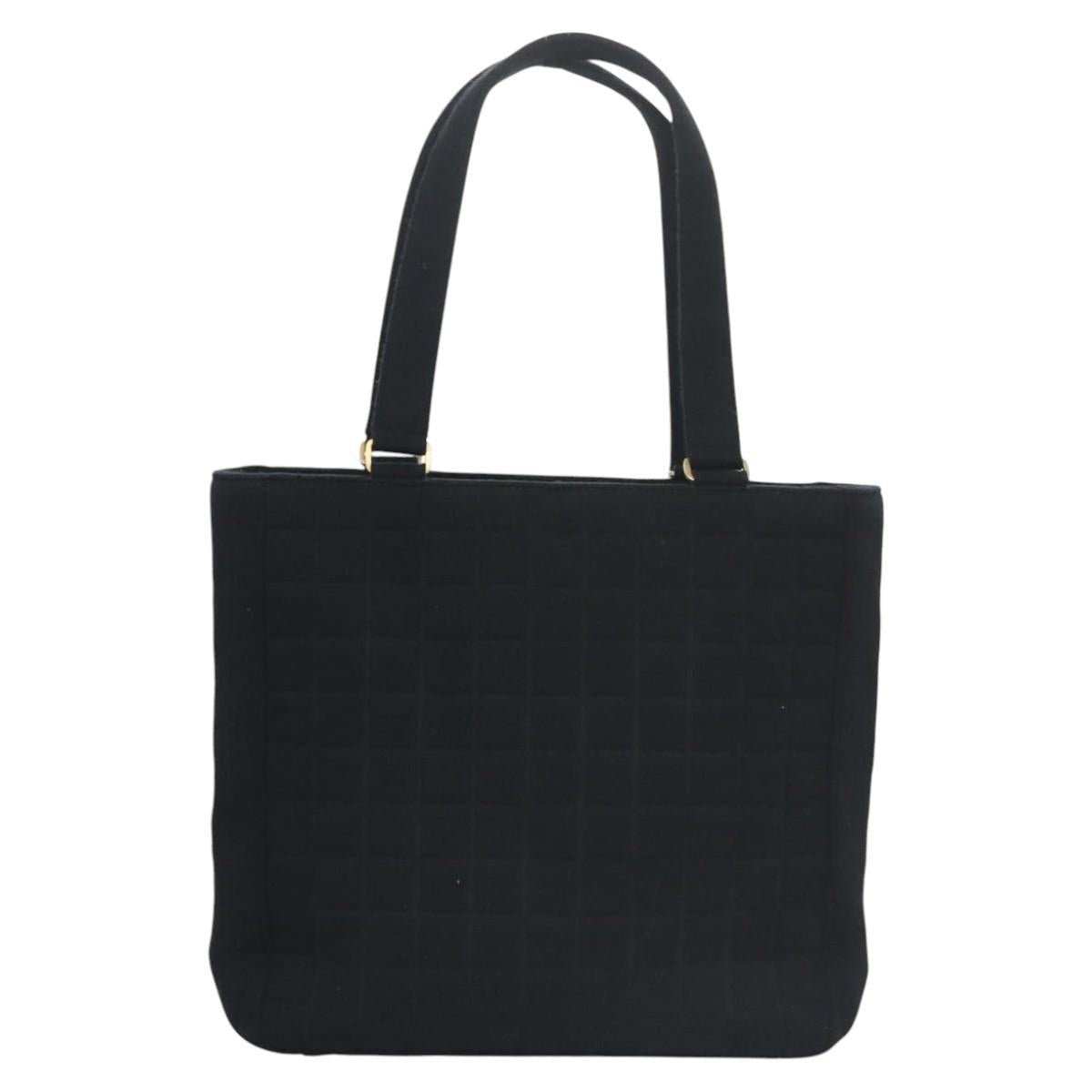 CHANEL Choco Bar Tote Bag Cotton Black CC - 2