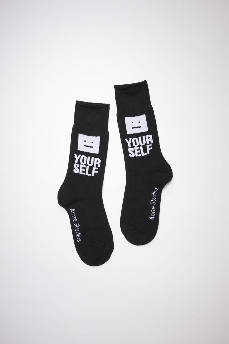 Cotton blend socks - Black/white 1