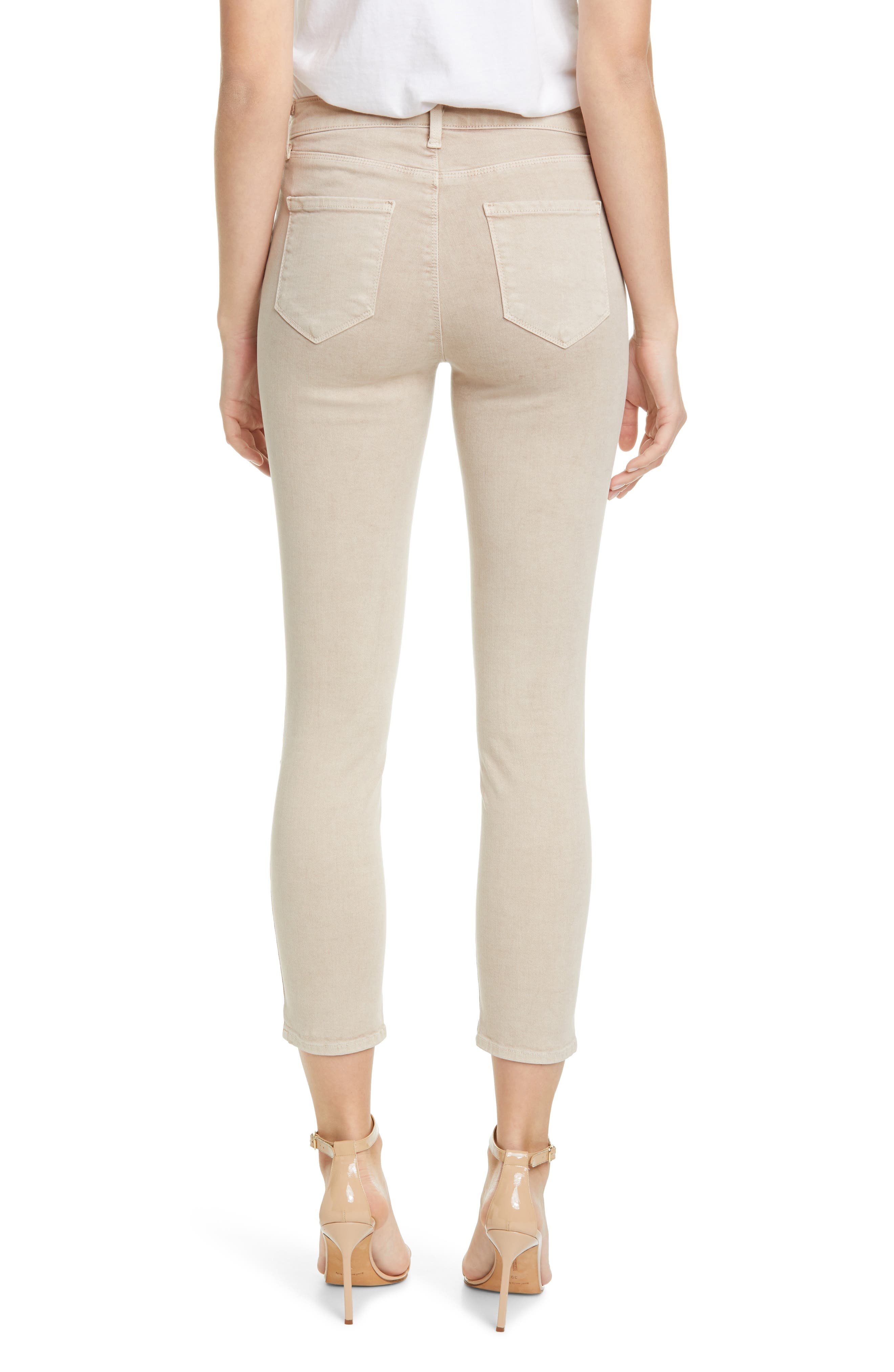 L'AGENCE High Waist Skinny Ankle Jeans in Biscuit at Nordstrom - 2