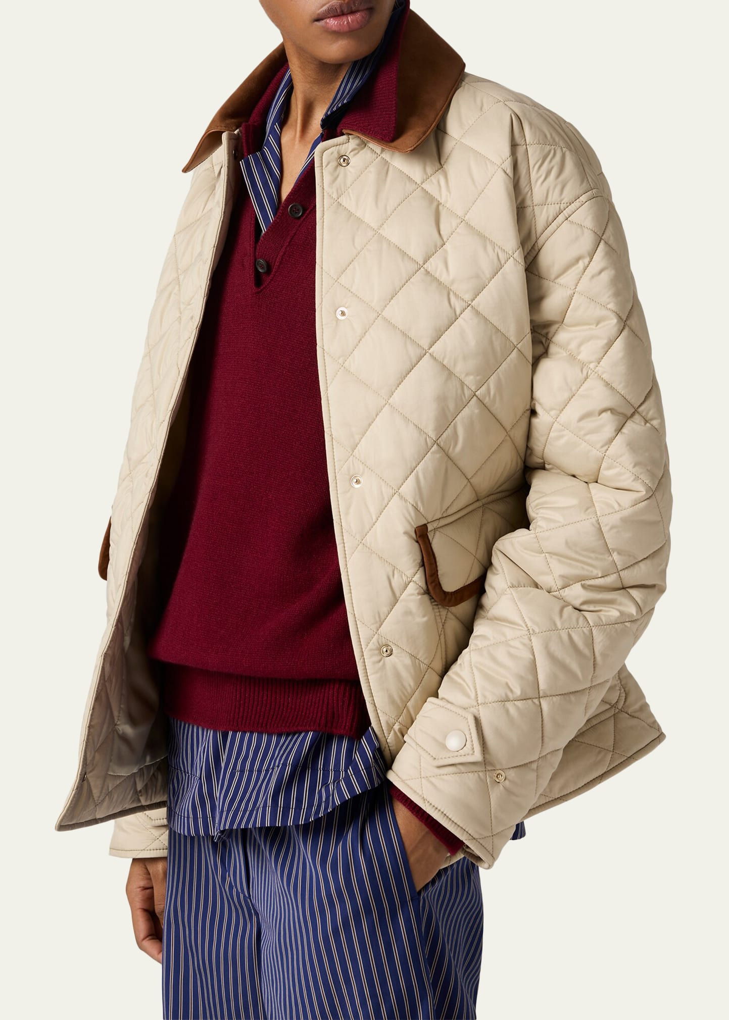 Suede-Trim Barn Jacket - 4
