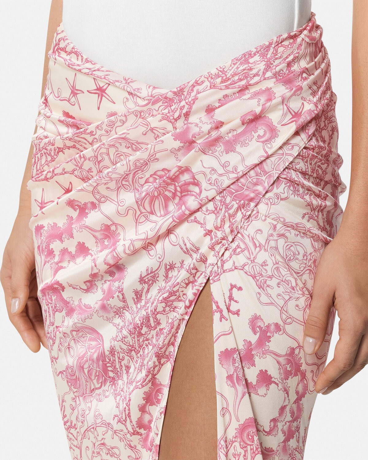 Underwater Barocco Draped Midi Skirt - 3
