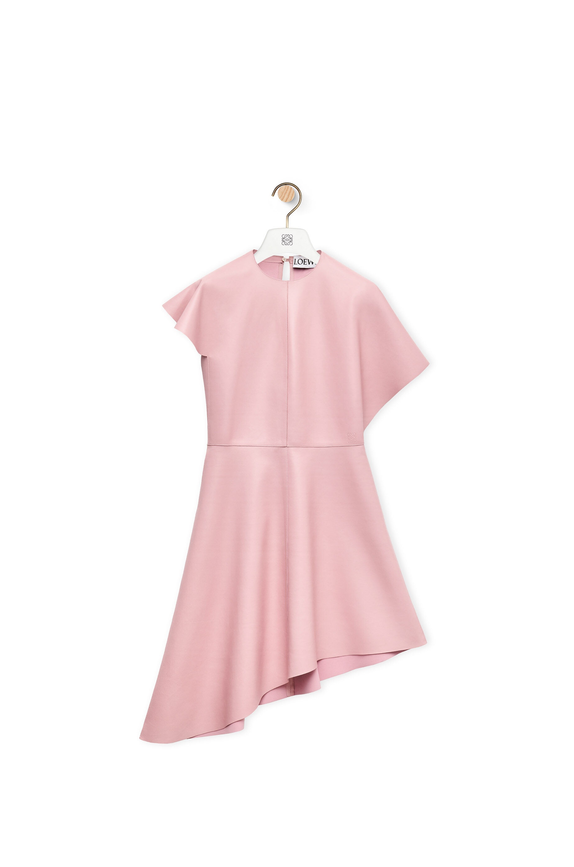 Asymmetric dress in nappa - 1