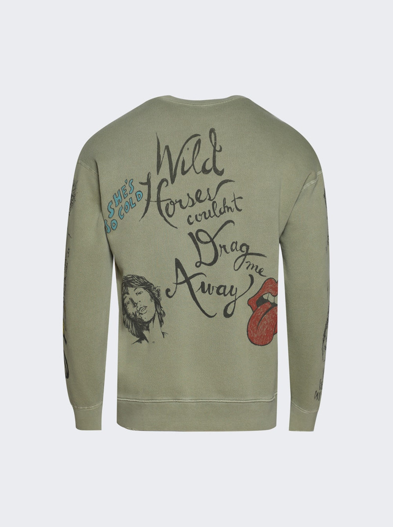 MadeWorn Rolling Stones Sketch Classic Crew Sweatshirt Fatigue outlook