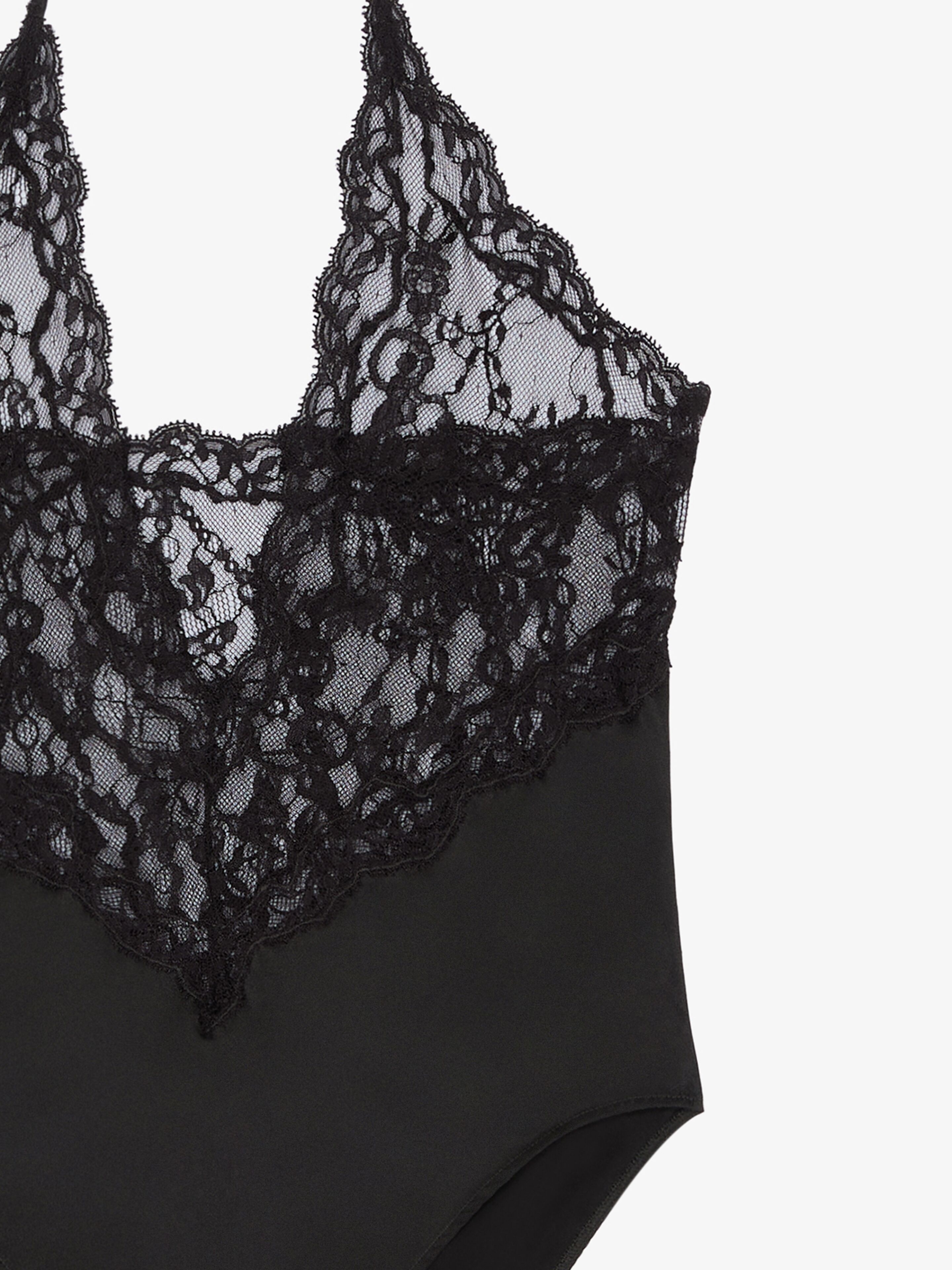 BODYSUIT IN CHANDELIER LACE AND JERSEY - 4