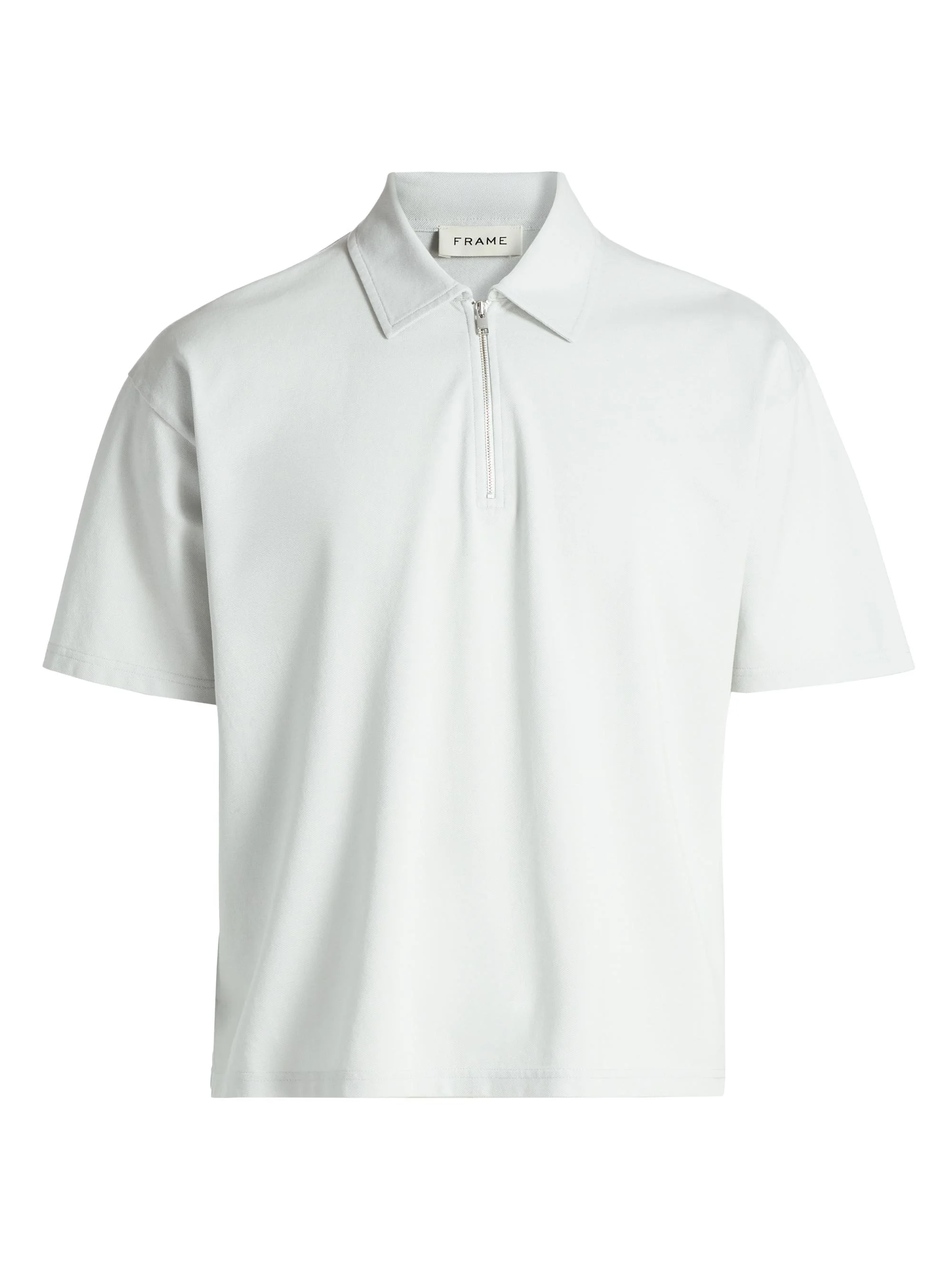 Men's Pique Half-Zip Polo Shirt - Pale Blue - 1