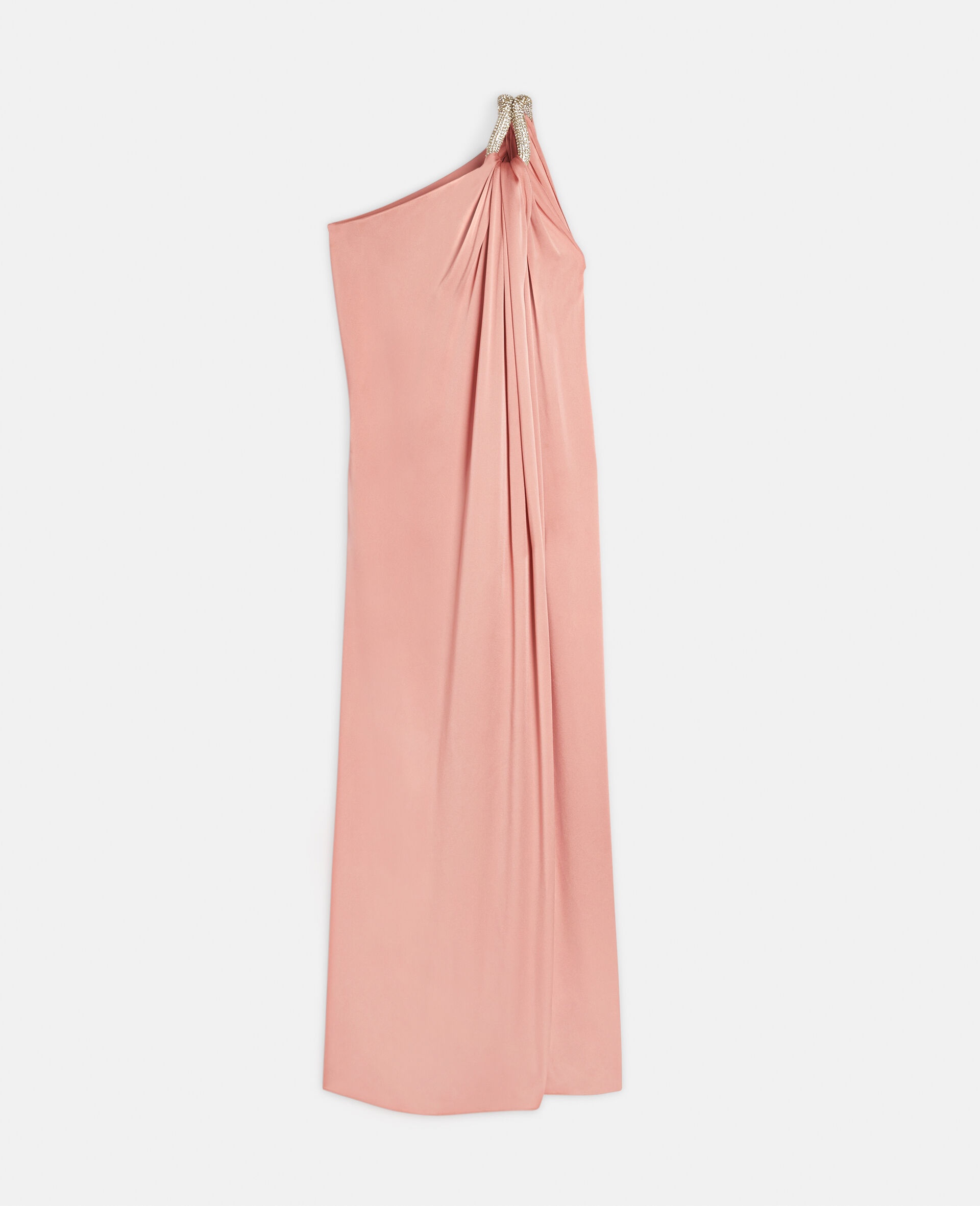 One Shoulder Double Satin Dress - 1