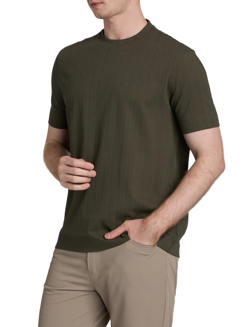Men's Chevron Stitch Cotton T-Shirt - Fancy Grey 4