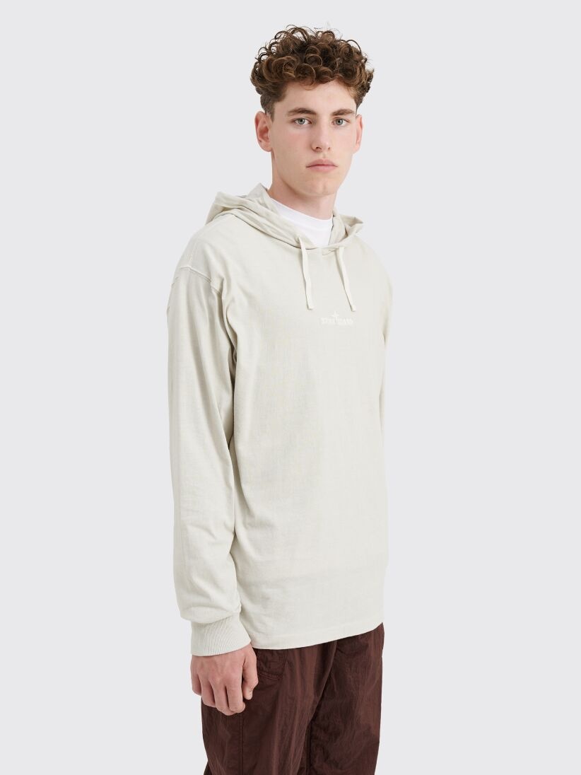 STONE ISLAND HOODED CHEST LOGO T-SHIRT PLASTER - 4