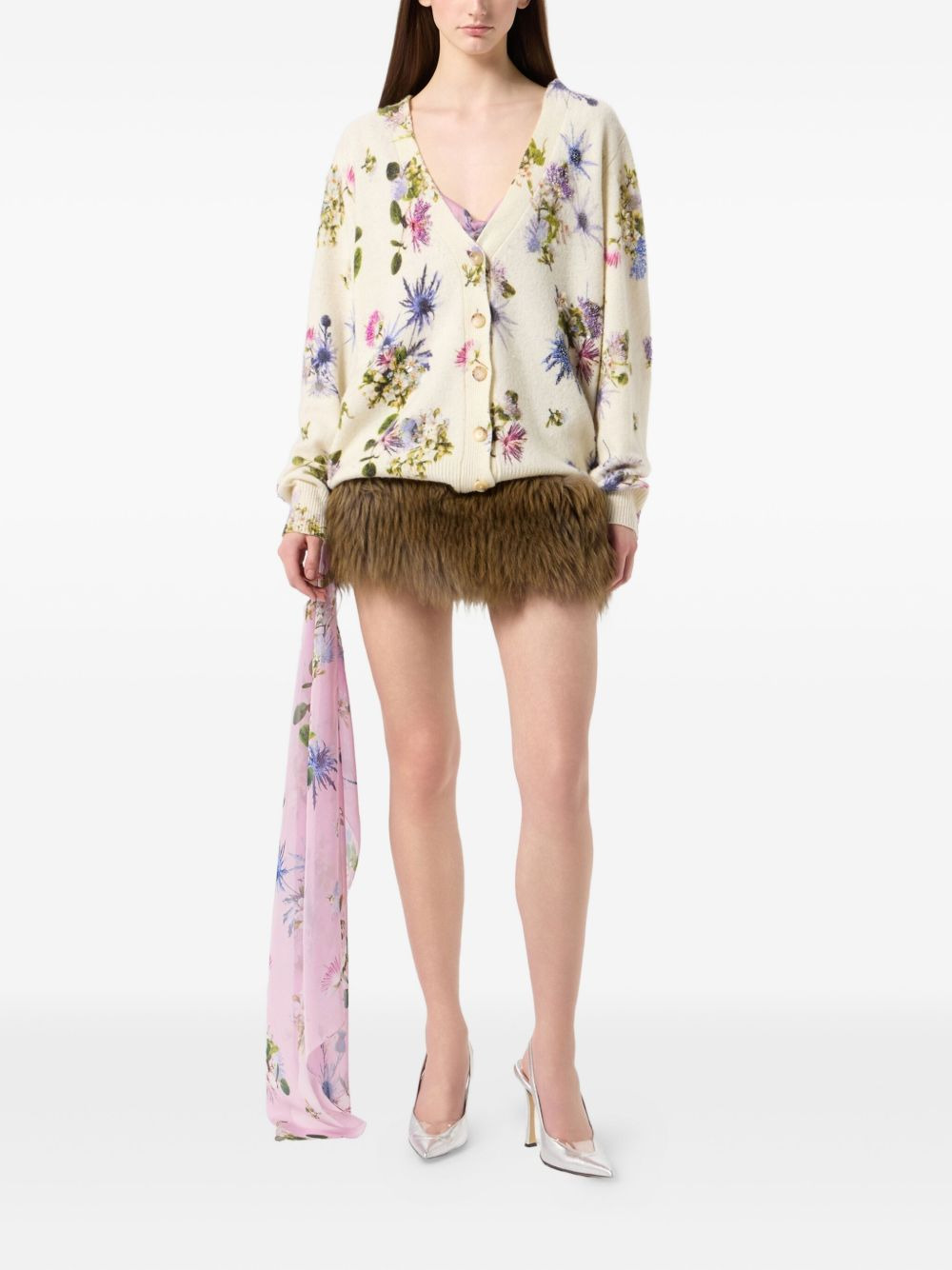 floral-beaded cardigan - 2