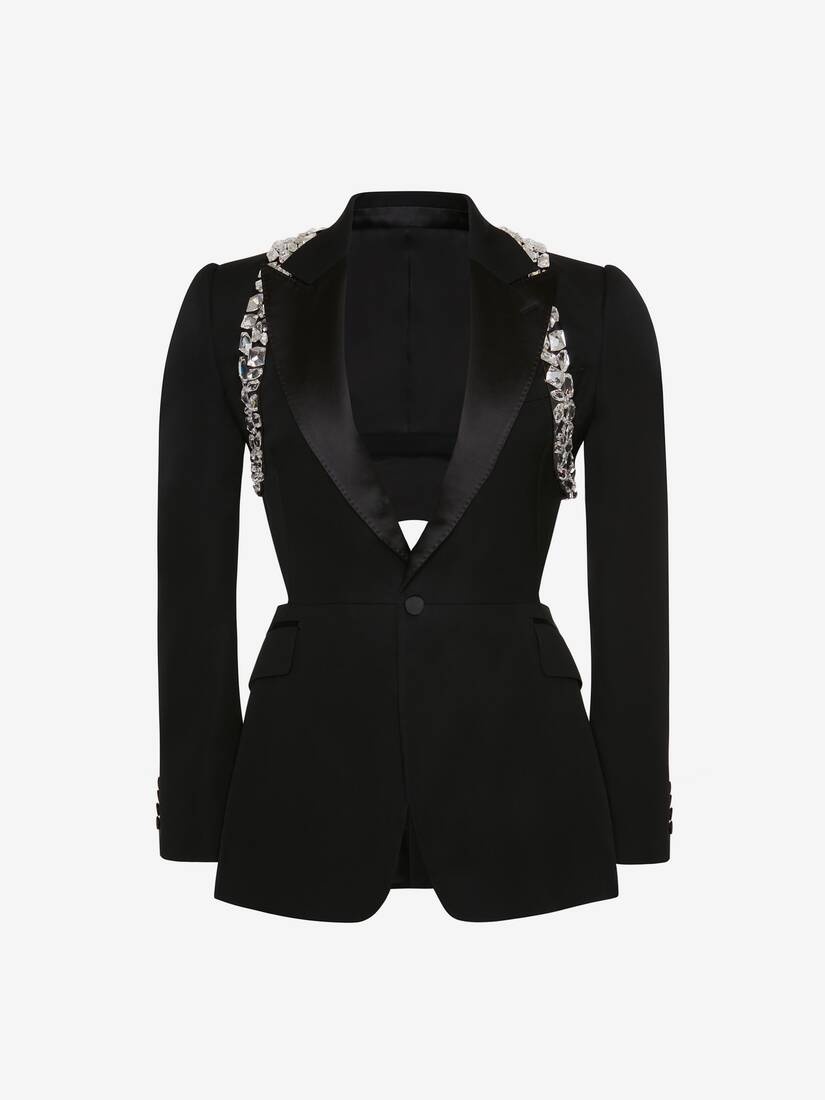 Men's Crystal Shard Harness Jacket in Black - 1