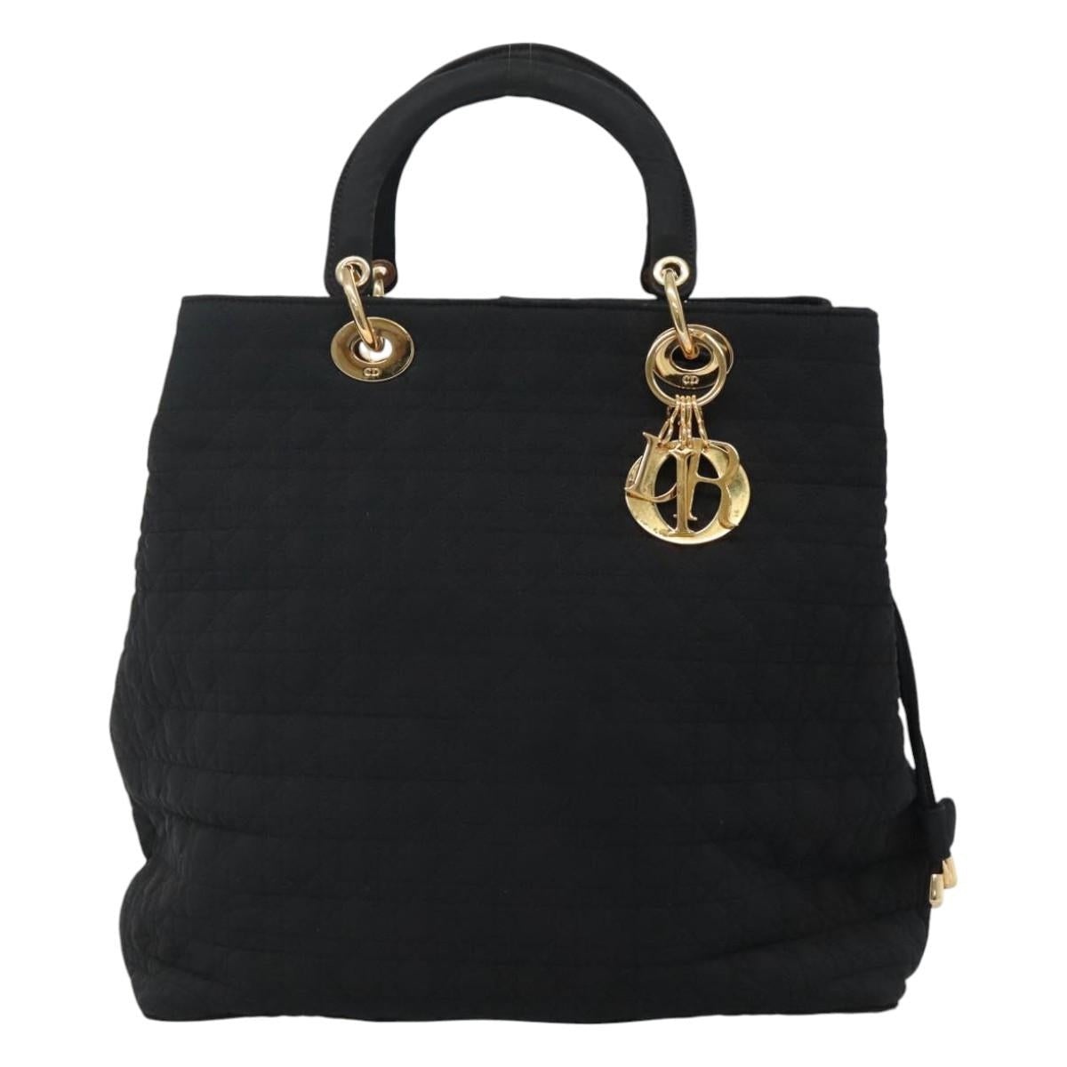 DIOR Canage Hand Bag Nylon Black Gold - 2
